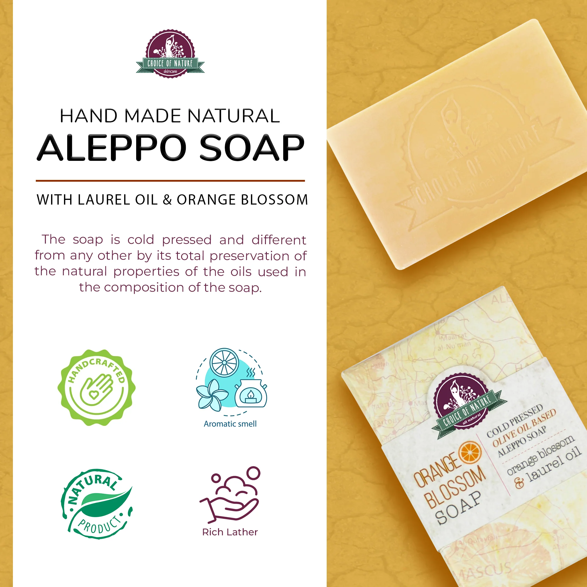 Aleppo Soap with Orange Blossom Oil - Image 3