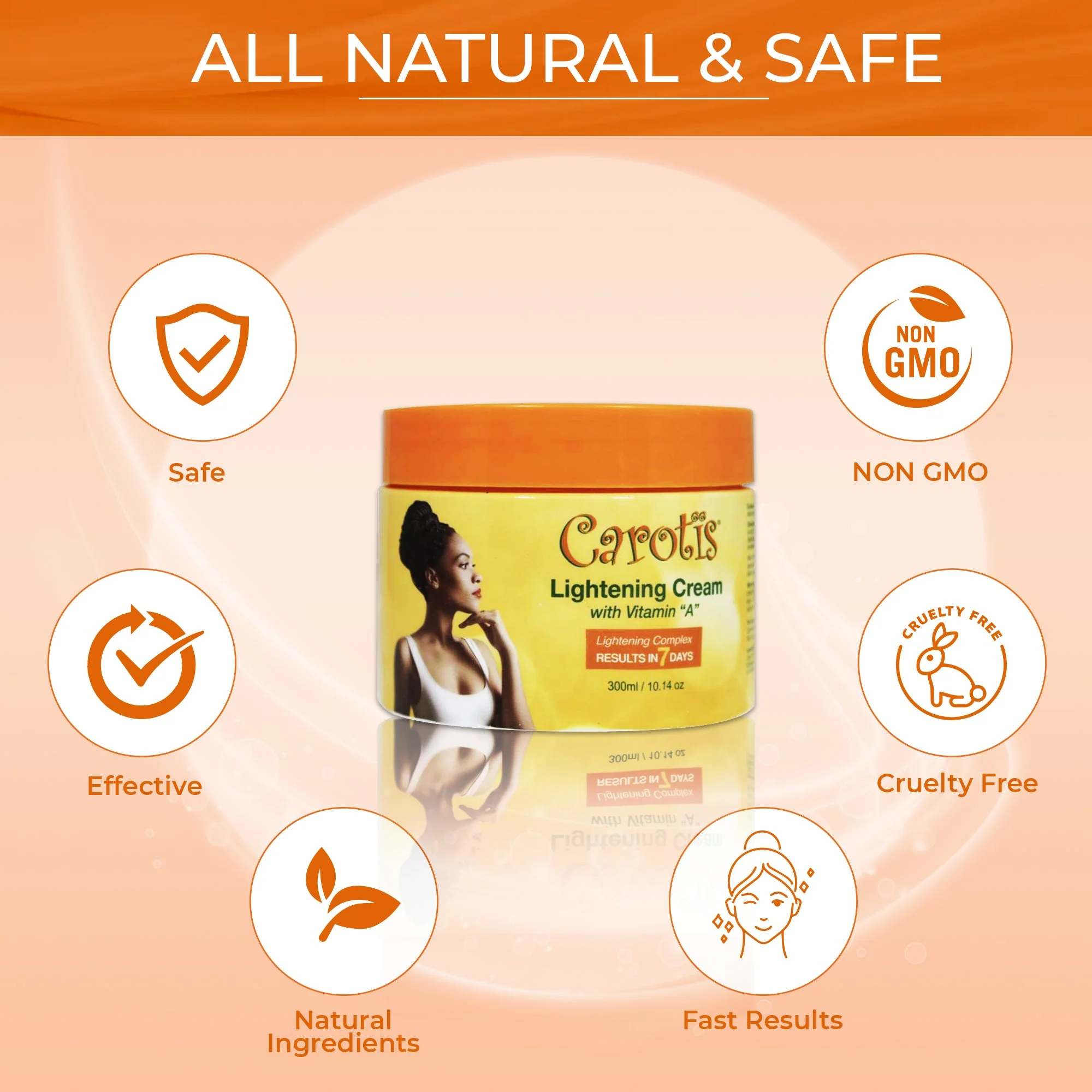 Carotis Brightening Cream Jar With Vitamin A 300ml / 10.14 fl oz - Image 3