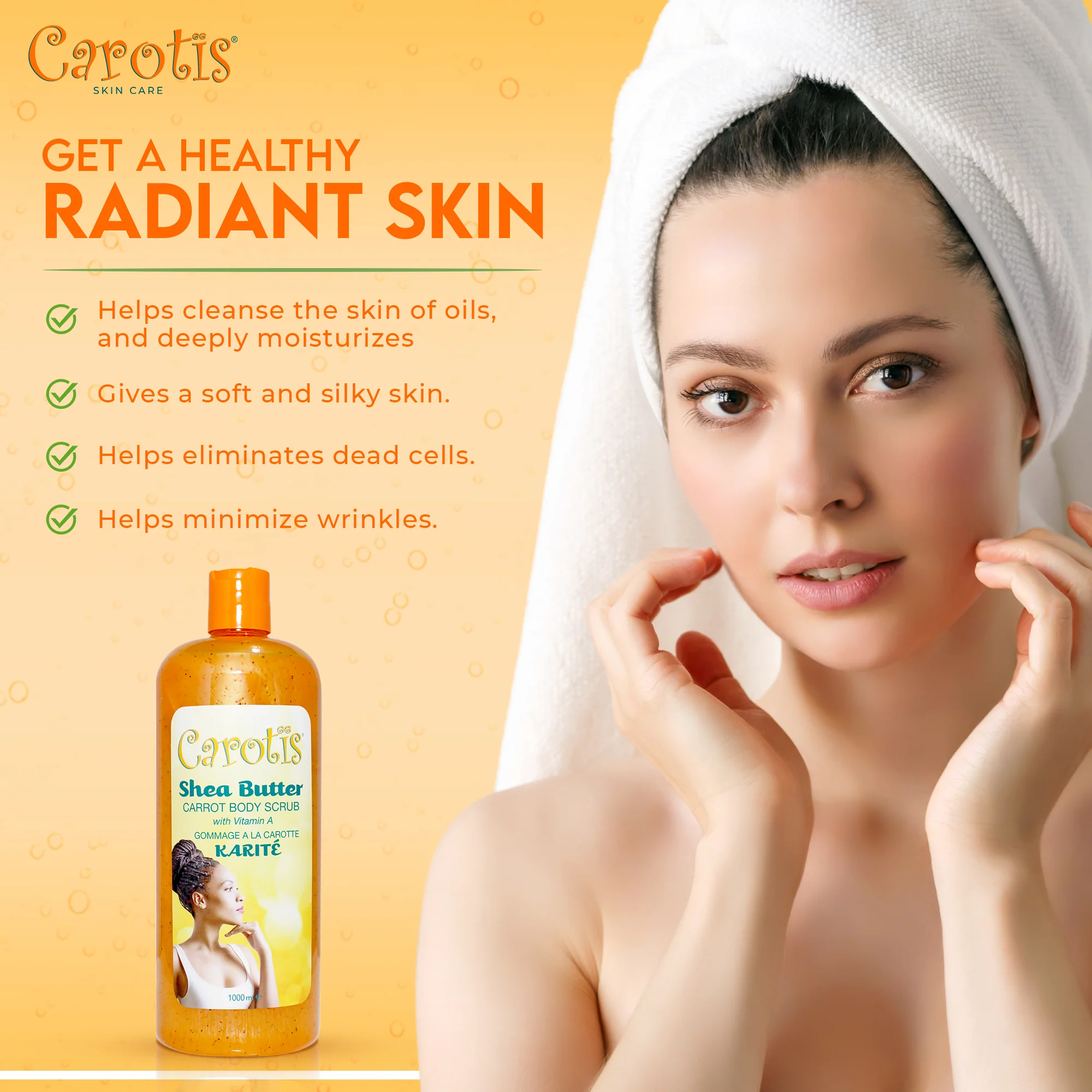 Carotis Shea Butter Carrot Body Wash With Vitamin A 1000ml / 33.8 fl oz - Image 4