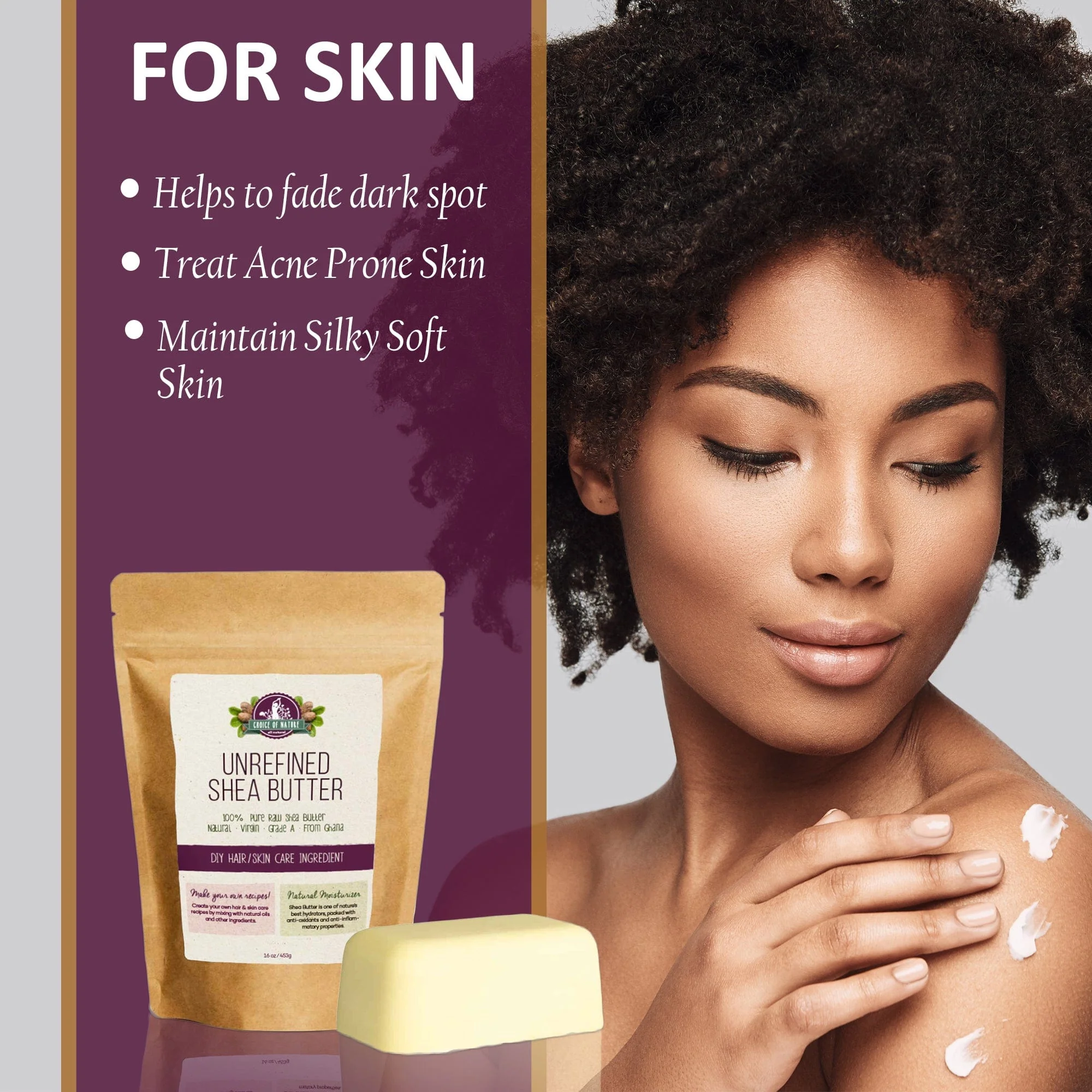 Choice of Nature Unrefined Shea Butter Bar 16oz - Image 6