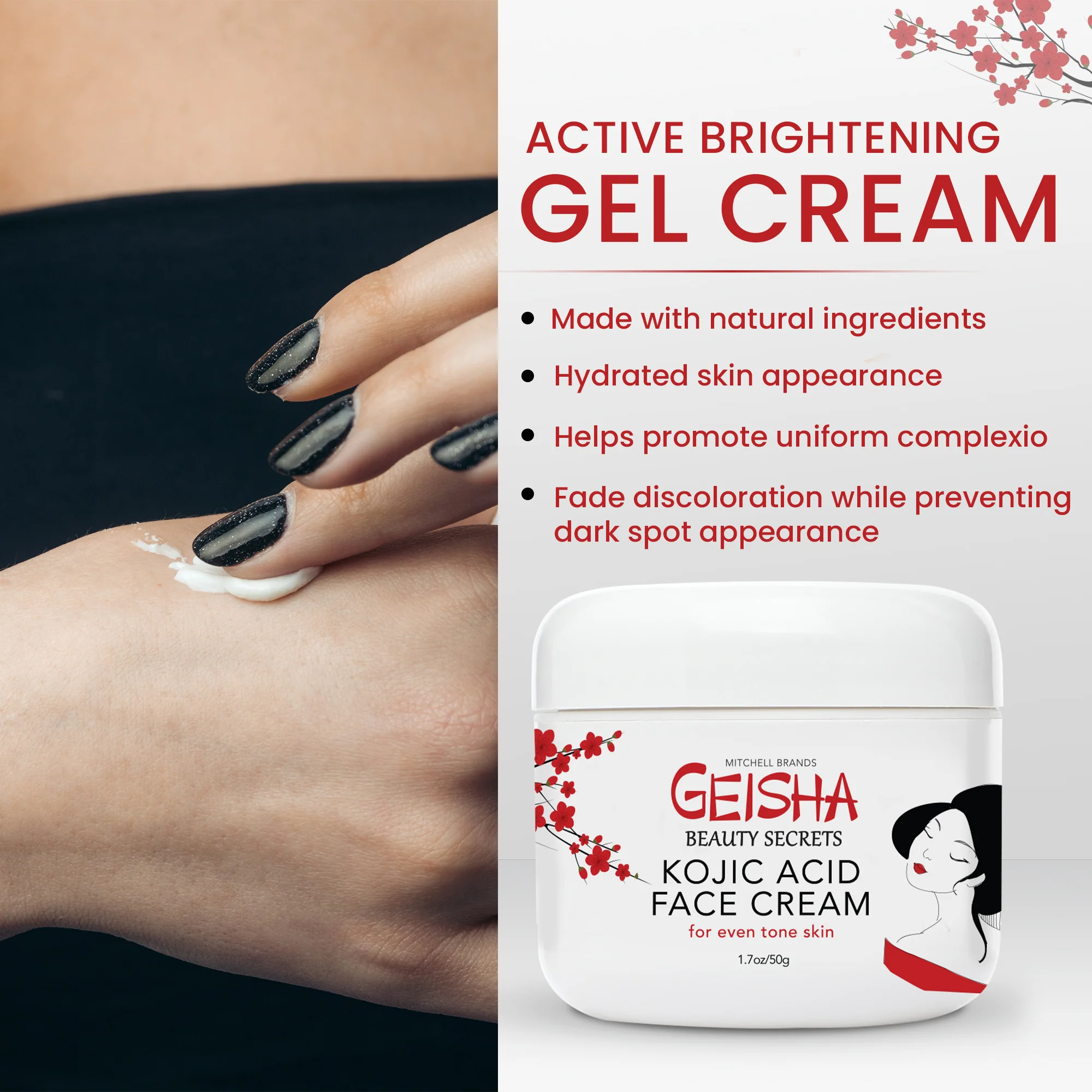 Geisha Active Brightening Cream with Kojic Acid - 50ml / 1.7 fl oz - Image 4