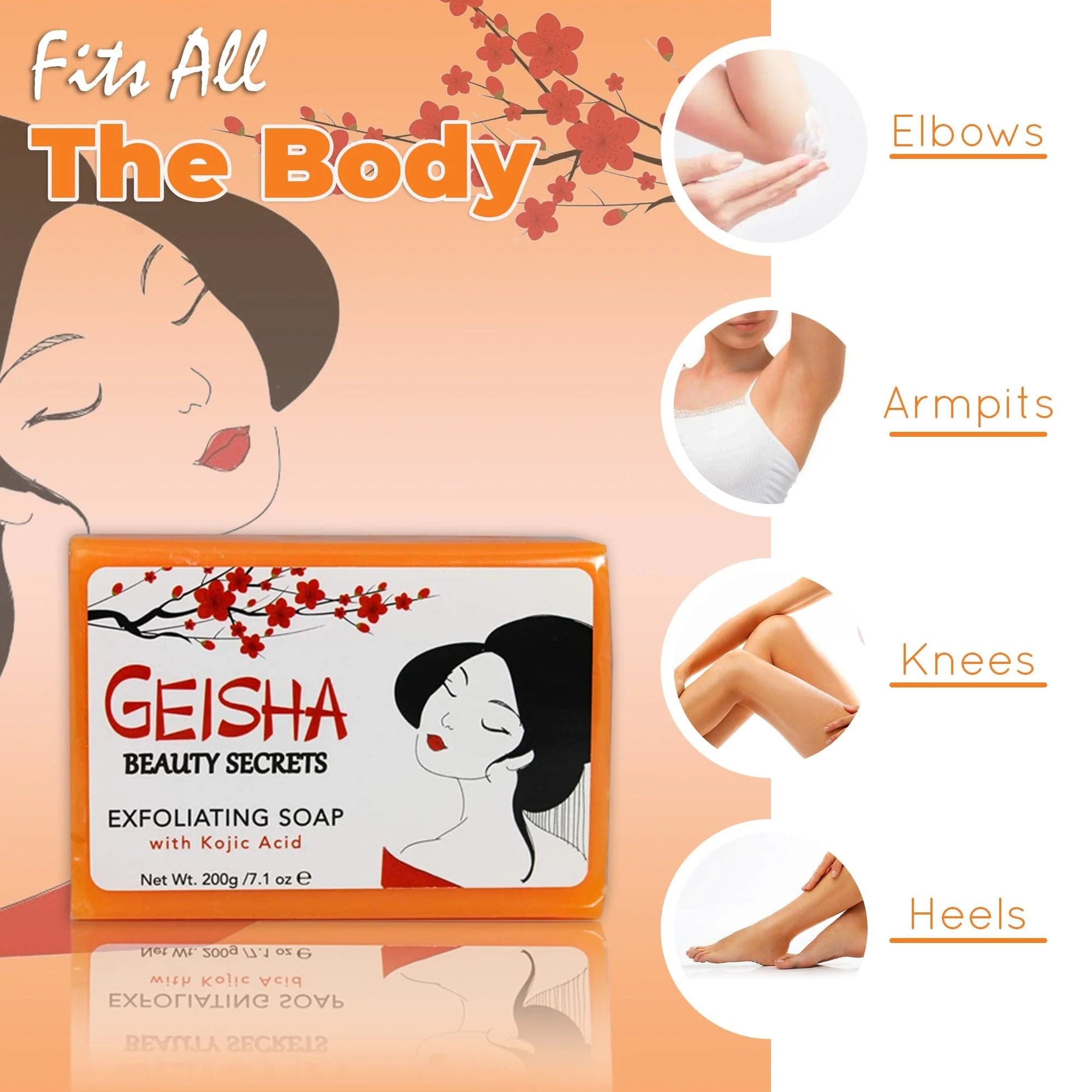 Geisha Beauty Secrets Exfoliating Soap with Kojic Acid - 200g / 7.1 oz - Image 4