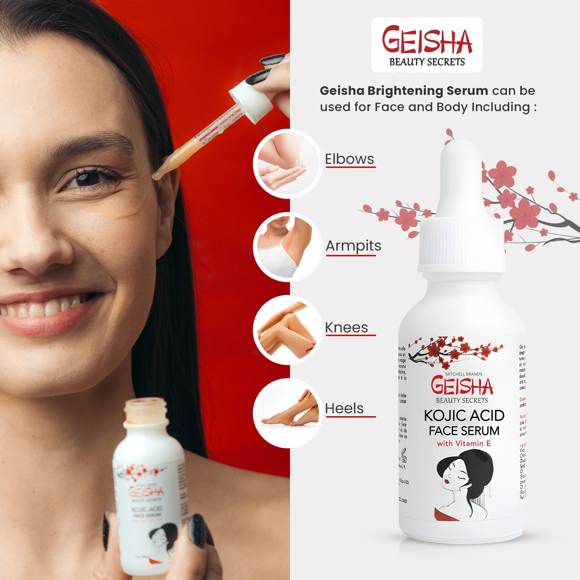 Geisha Kojic Acid Face Brightening Serum - Gluten-free serum - 30ml / 1 fl oz - Image 4