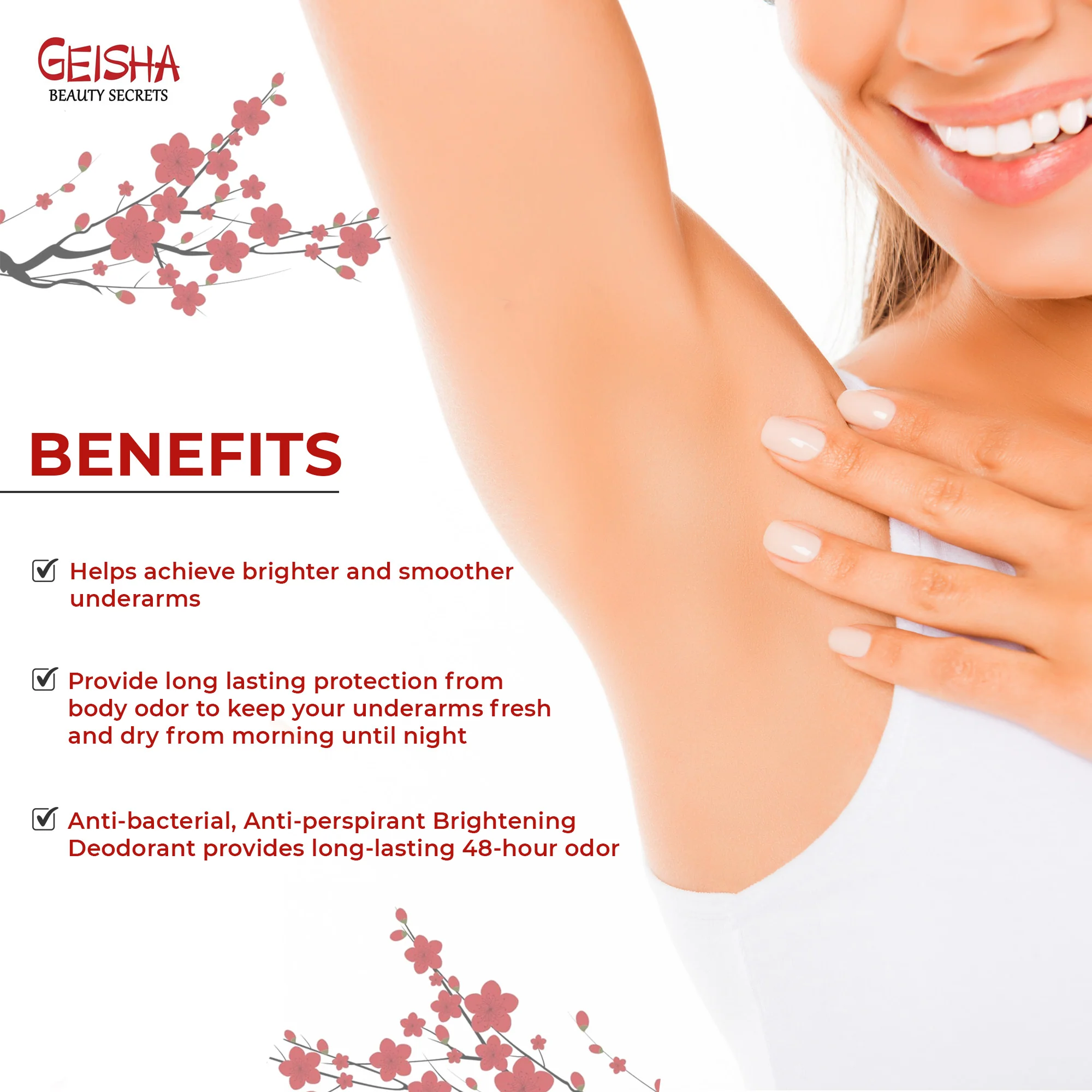 Geisha Brightening Deodorant - Kojic Acid Deodorant - 30ml / 1 fl oz - Image 4