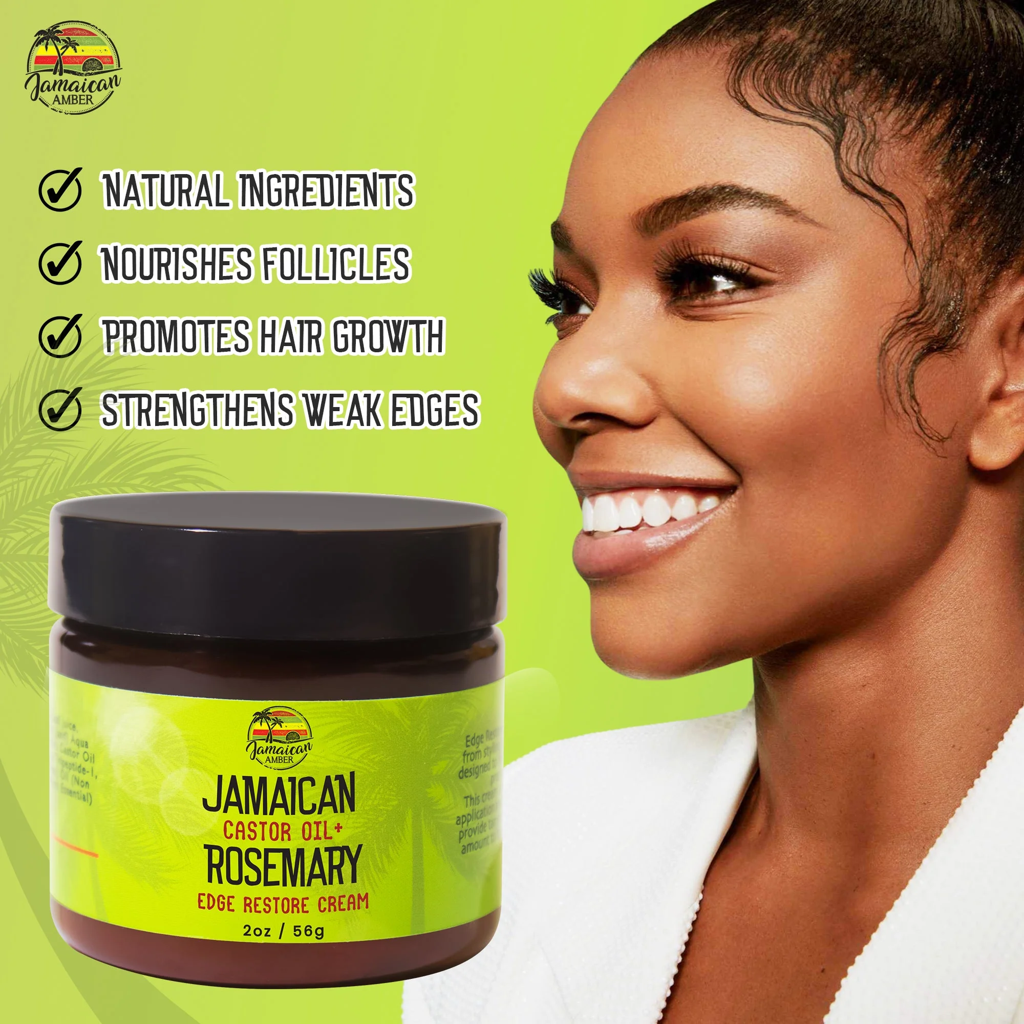Jamaican Amber Jamaican Castor Oil & Rosemary Edge Restore Cream 2 oz/60 ml - Image 4