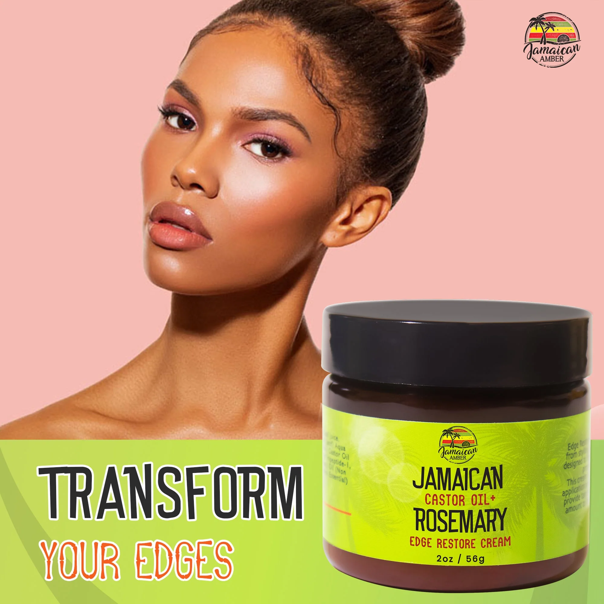 Jamaican Amber Jamaican Castor Oil & Rosemary Edge Restore Cream 2 oz/60 ml - Image 6