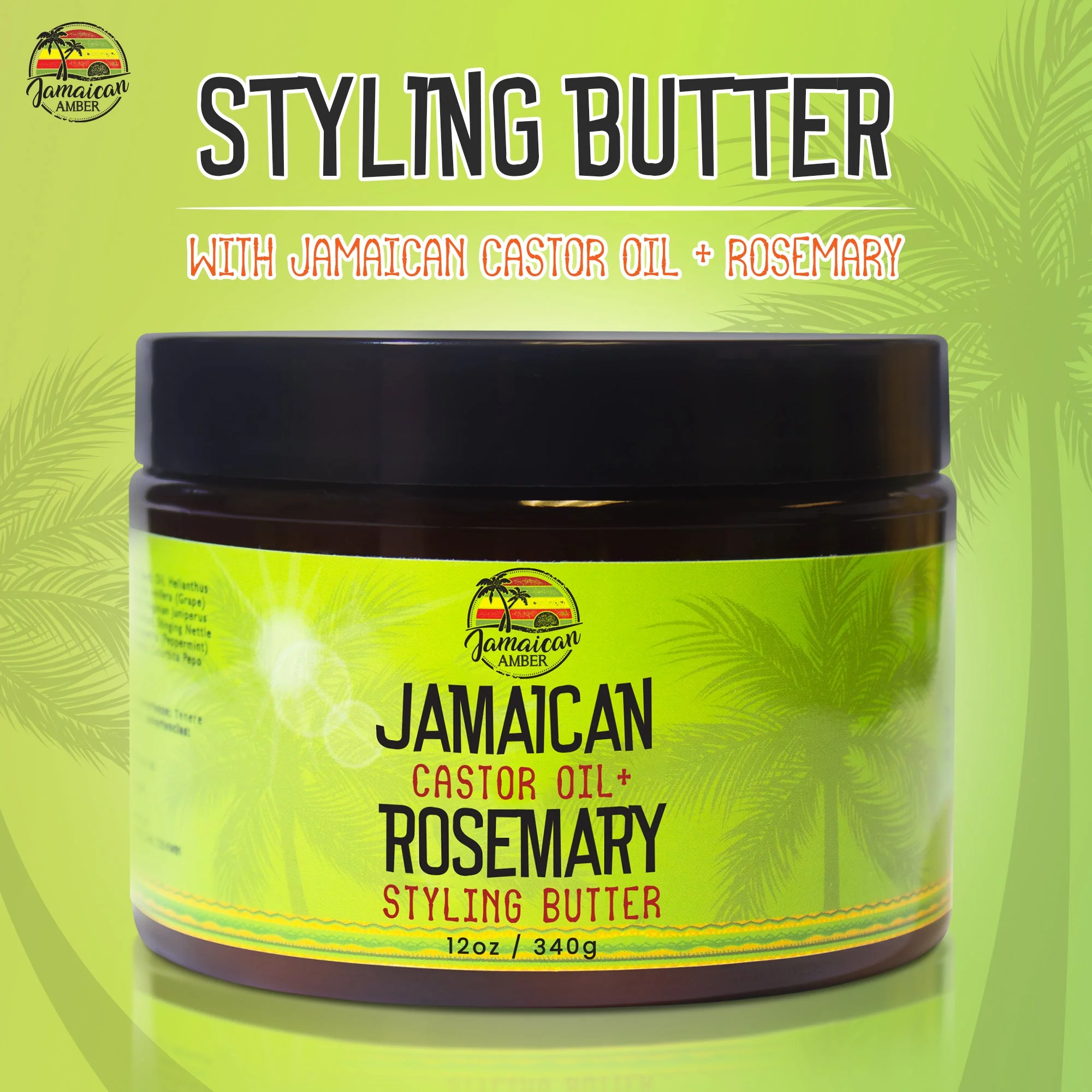 Jamaican Amber Jamaican Castor Oil & Rosemary Hair Styling Butter 12 oz/354 ml - Image 7