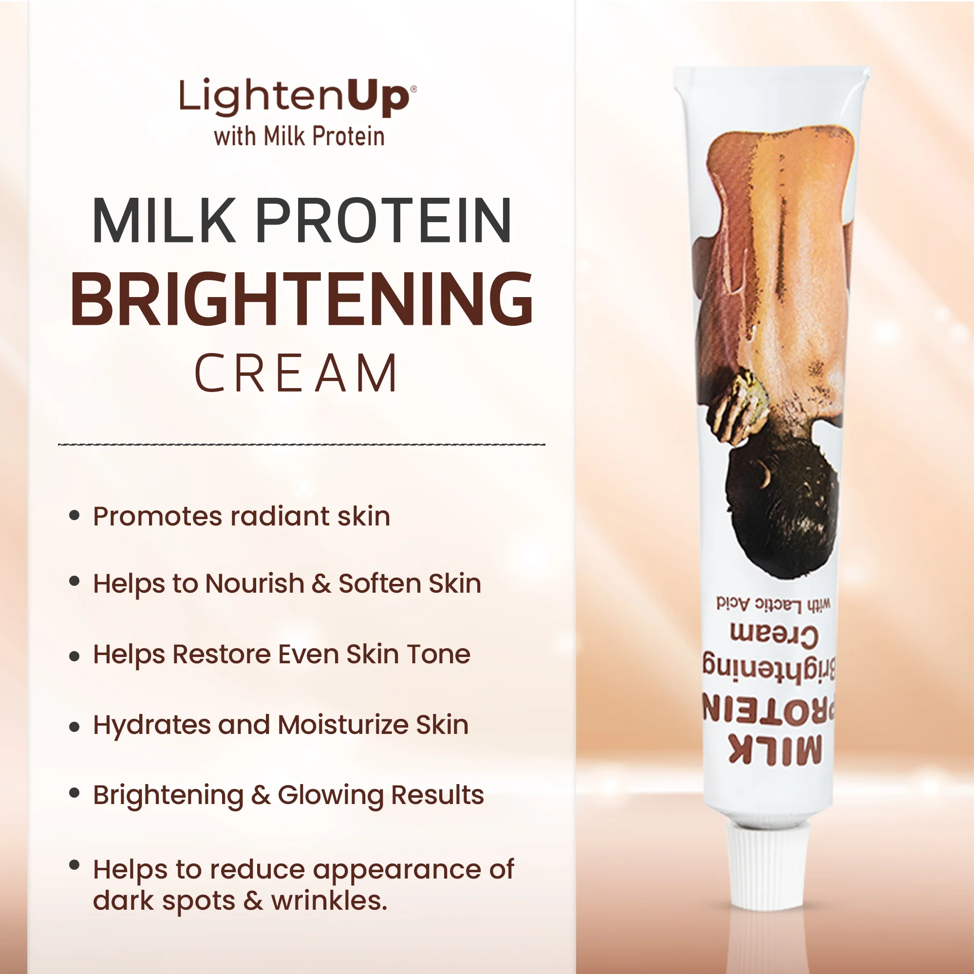 Lightenup Lactic Acid Cream Tube 1.7 Fl oz / 50g - Image 3