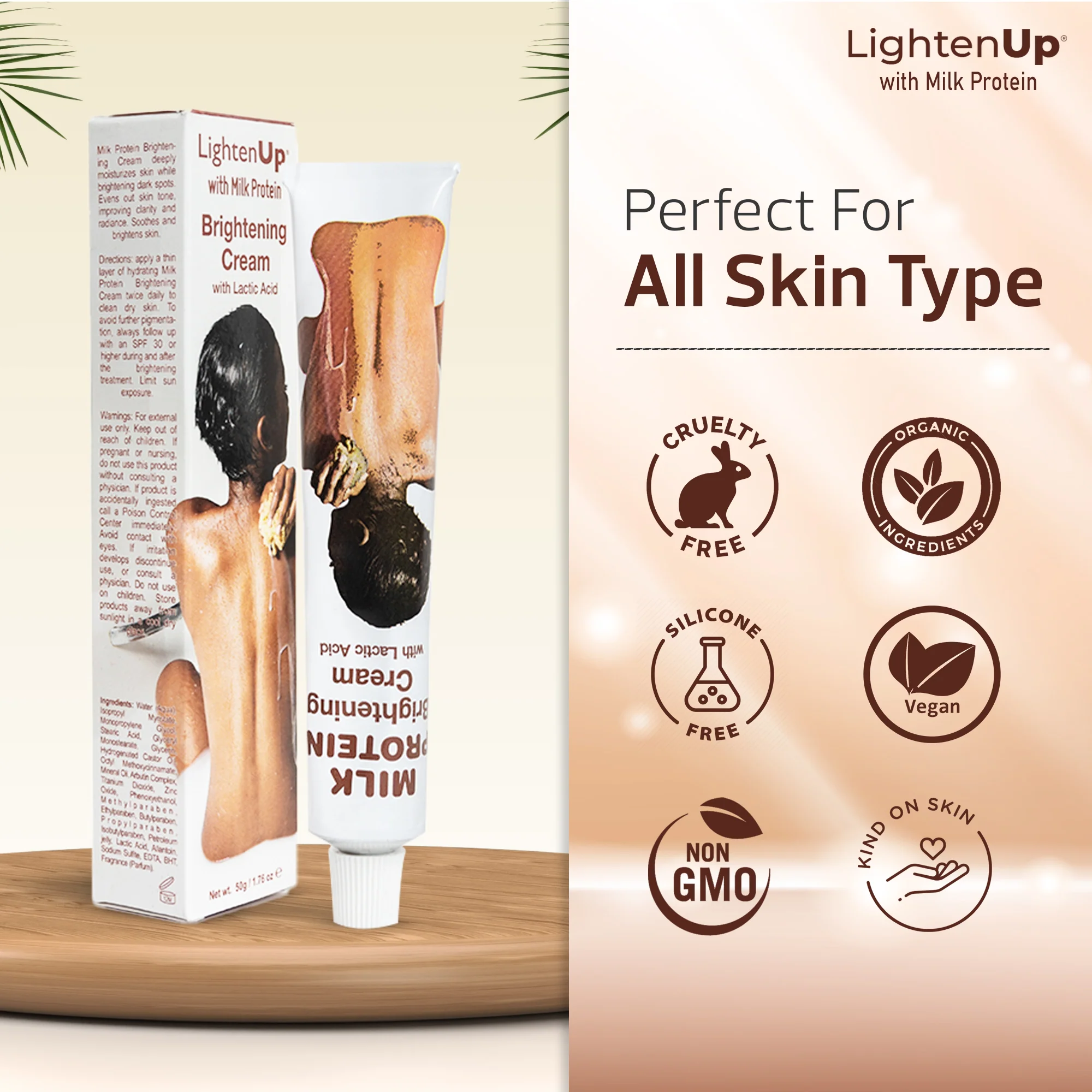 Lightenup Lactic Acid Cream Tube 1.7 Fl oz / 50g - Image 6