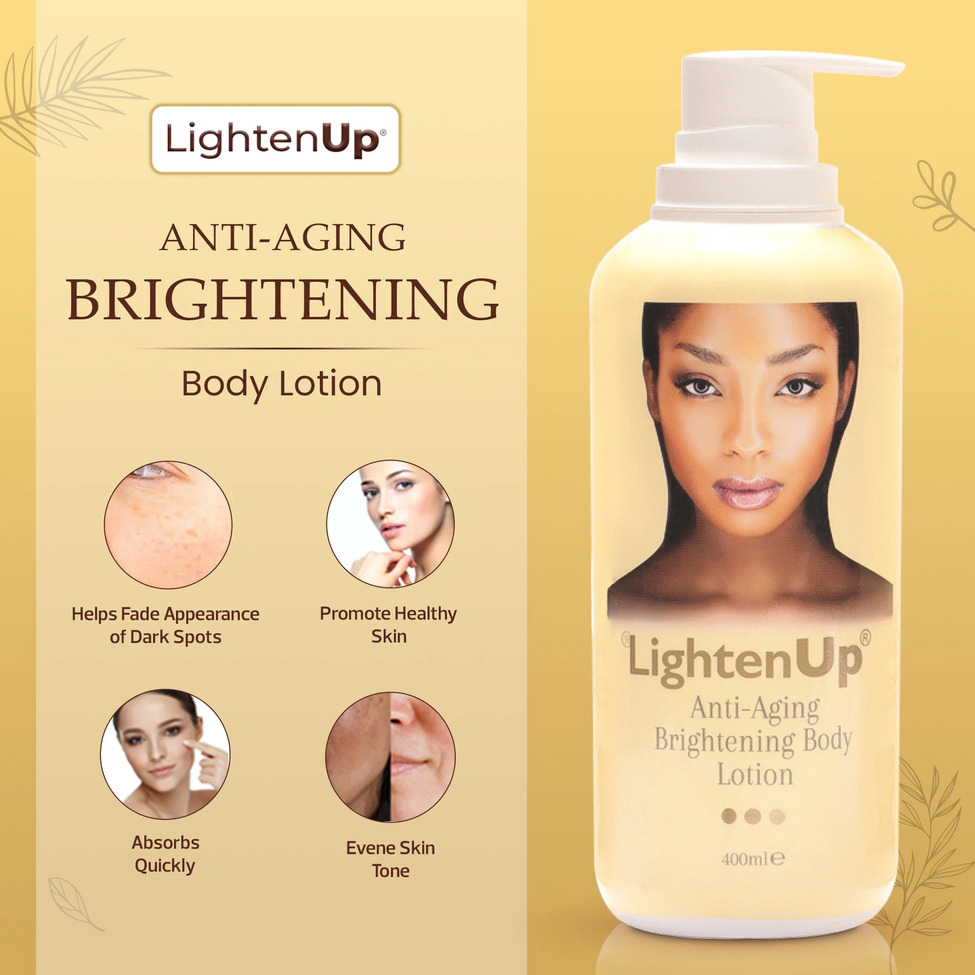 LightenUp Anti-Aging Brightening Body Lotion 400ml / 13.5 fl oz - Image 3