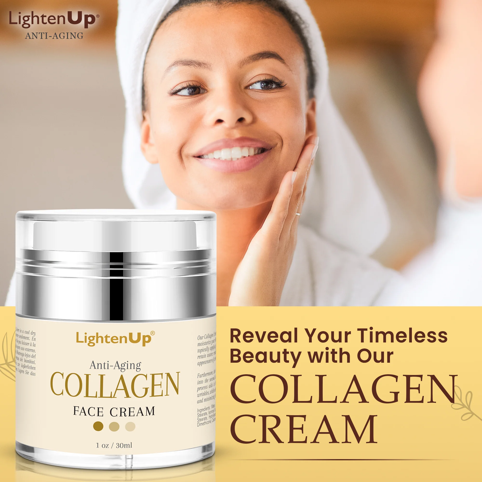 LightenUp Anti-Aging Collagen Face Cream 30ml / 1 fl oz - Image 5