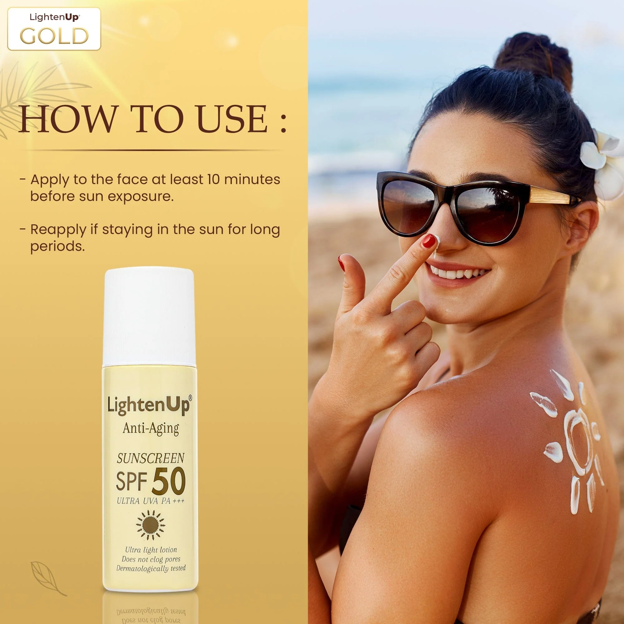 LightenUp Anti-Aging Ultra UVA PA+++ SPF 50 Sunscreen Roll On 90ml / 3.04 fl oz - Image 6