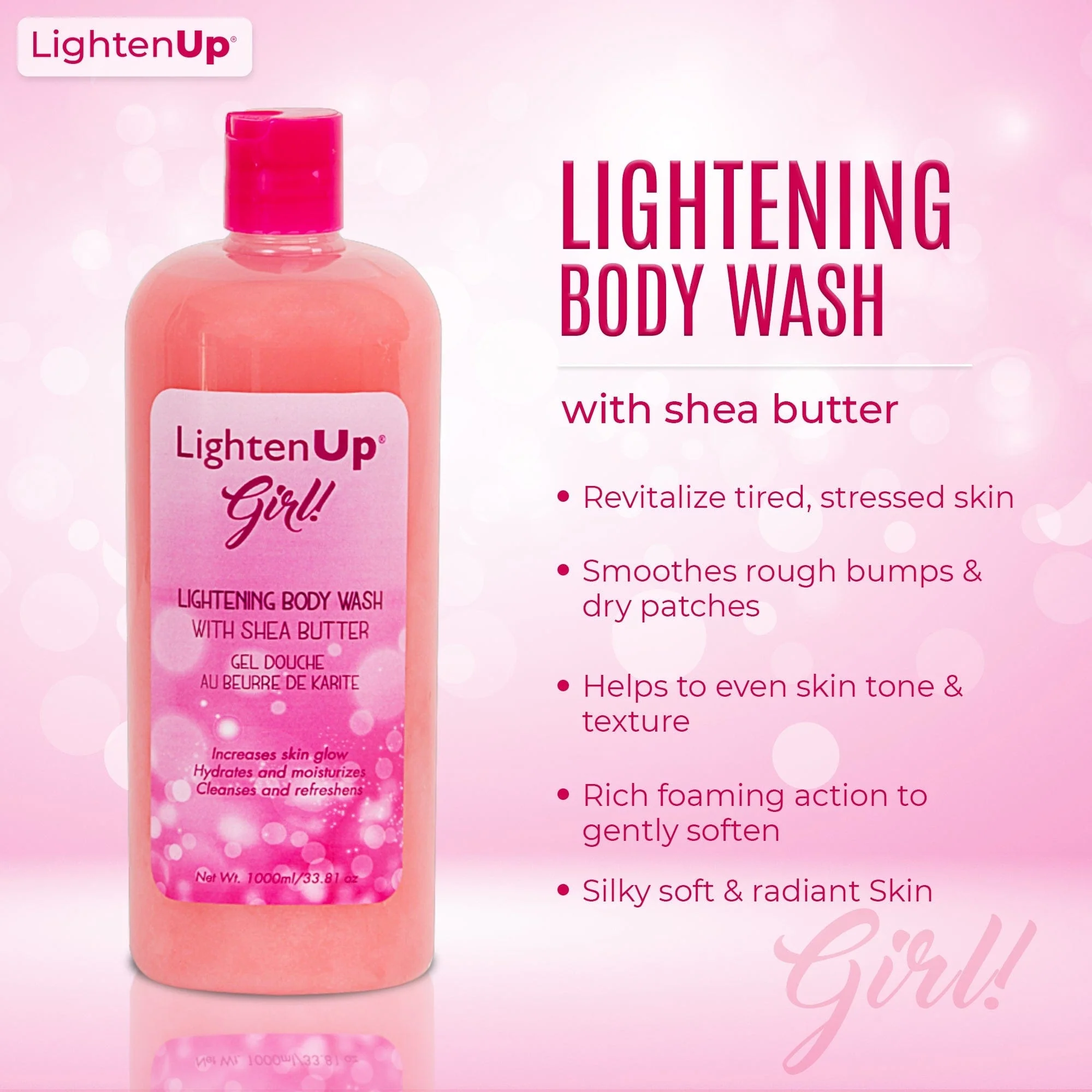 Omic LightenUp Girl! Exfoliating Shower Gel - 1000ml / 33.81 Oz - Image 3