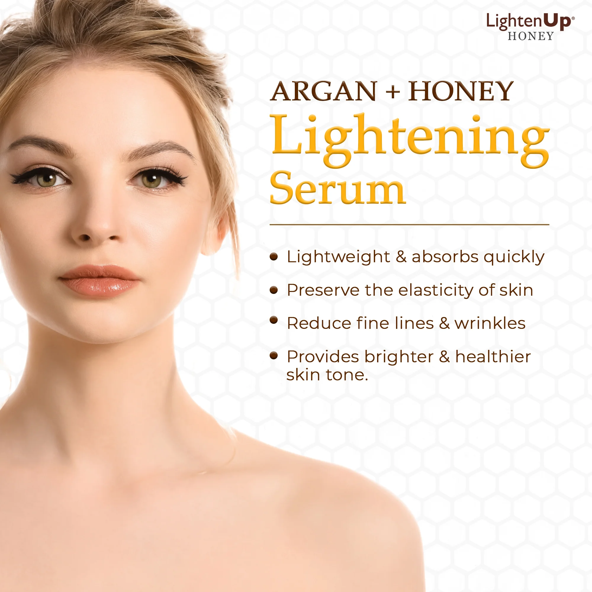Lightenup Honey Argan + Honey Brightening Face Serum 30ml - Image 4