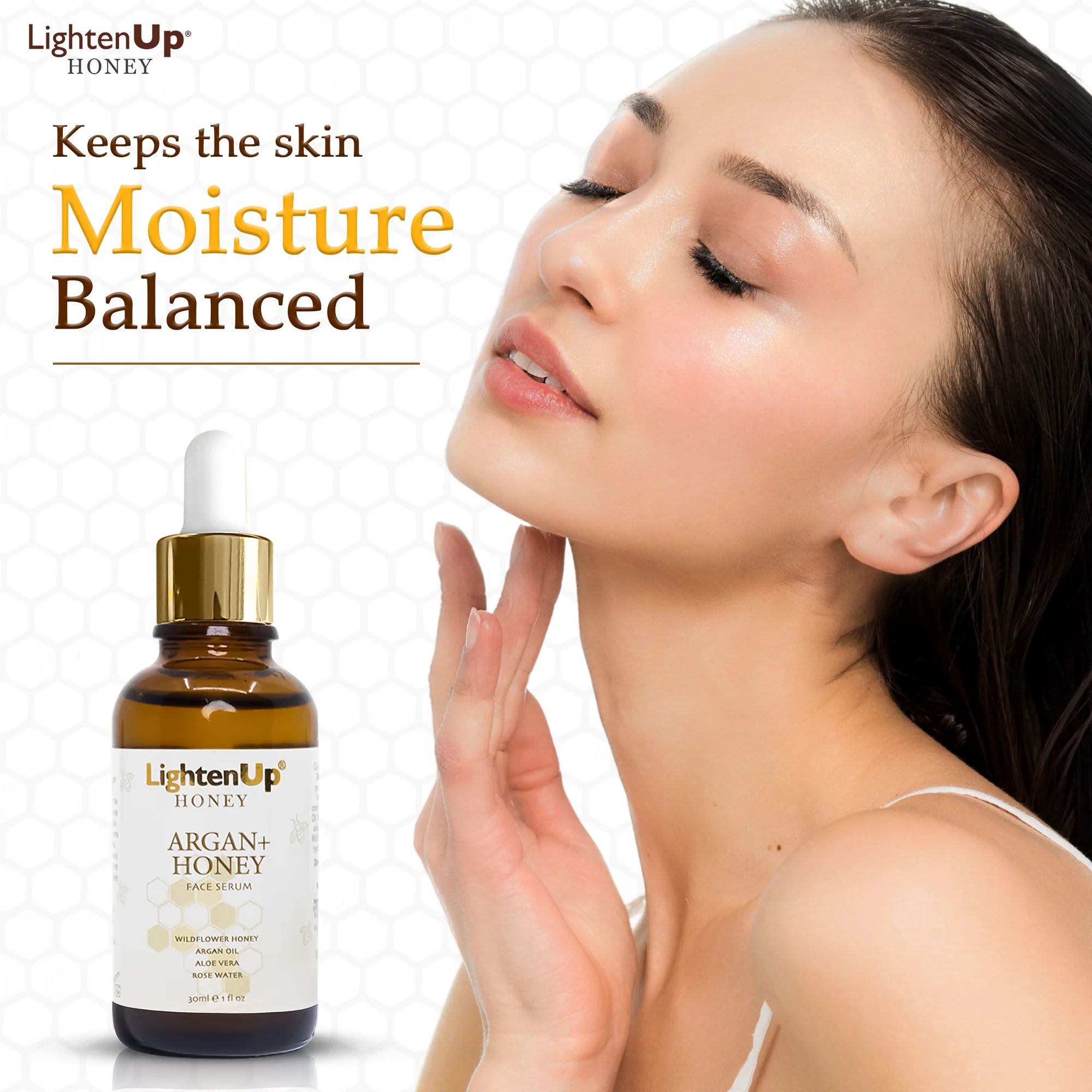 Lightenup Honey Argan + Honey Brightening Face Serum 30ml - Image 6