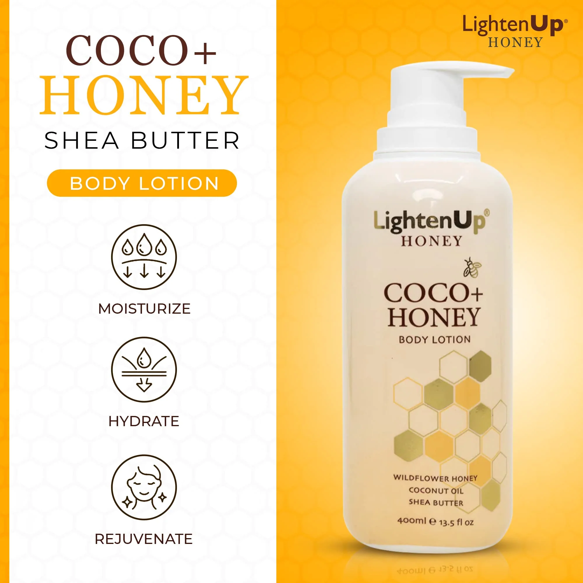 LightenUp Honey Coco Body Lotion 400ml - Image 8