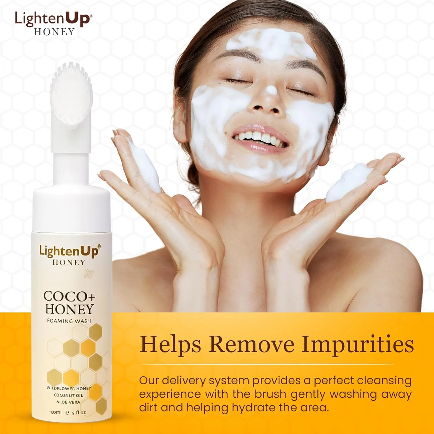 LightenUp Honey Foaming Wash 150ml - Image 5