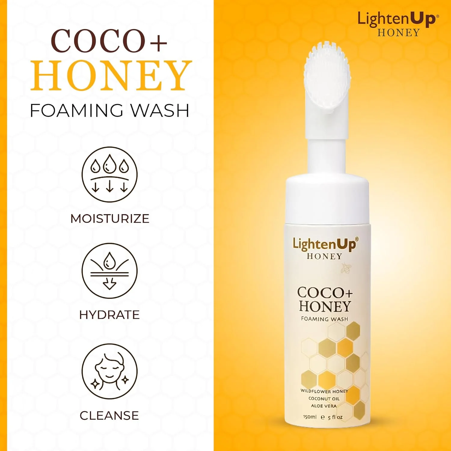 LightenUp Honey Foaming Wash 150ml - Image 7