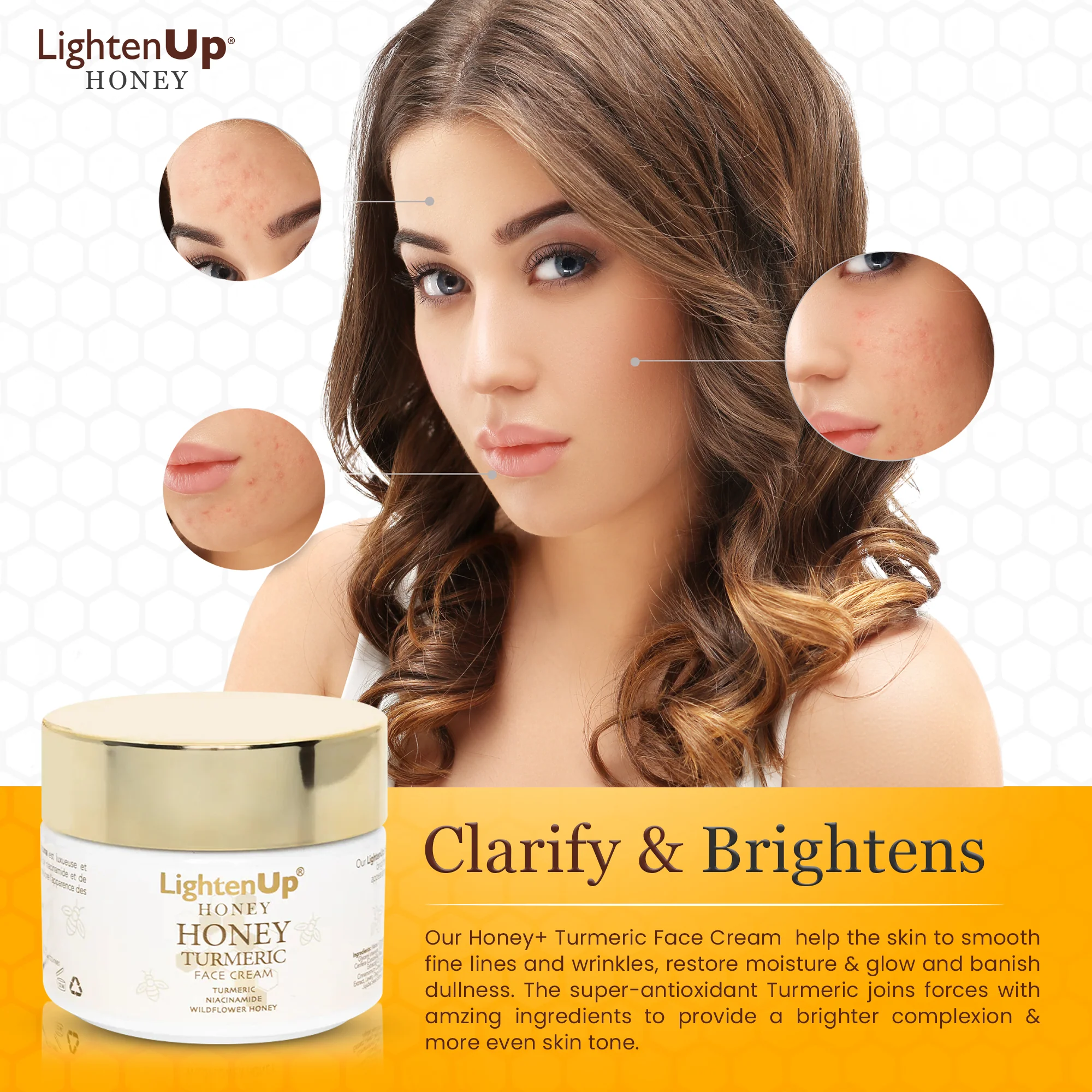 LightenUp Honey Turmeric Brightening Face Cream 100ml / 3.4 fl oz - Image 4