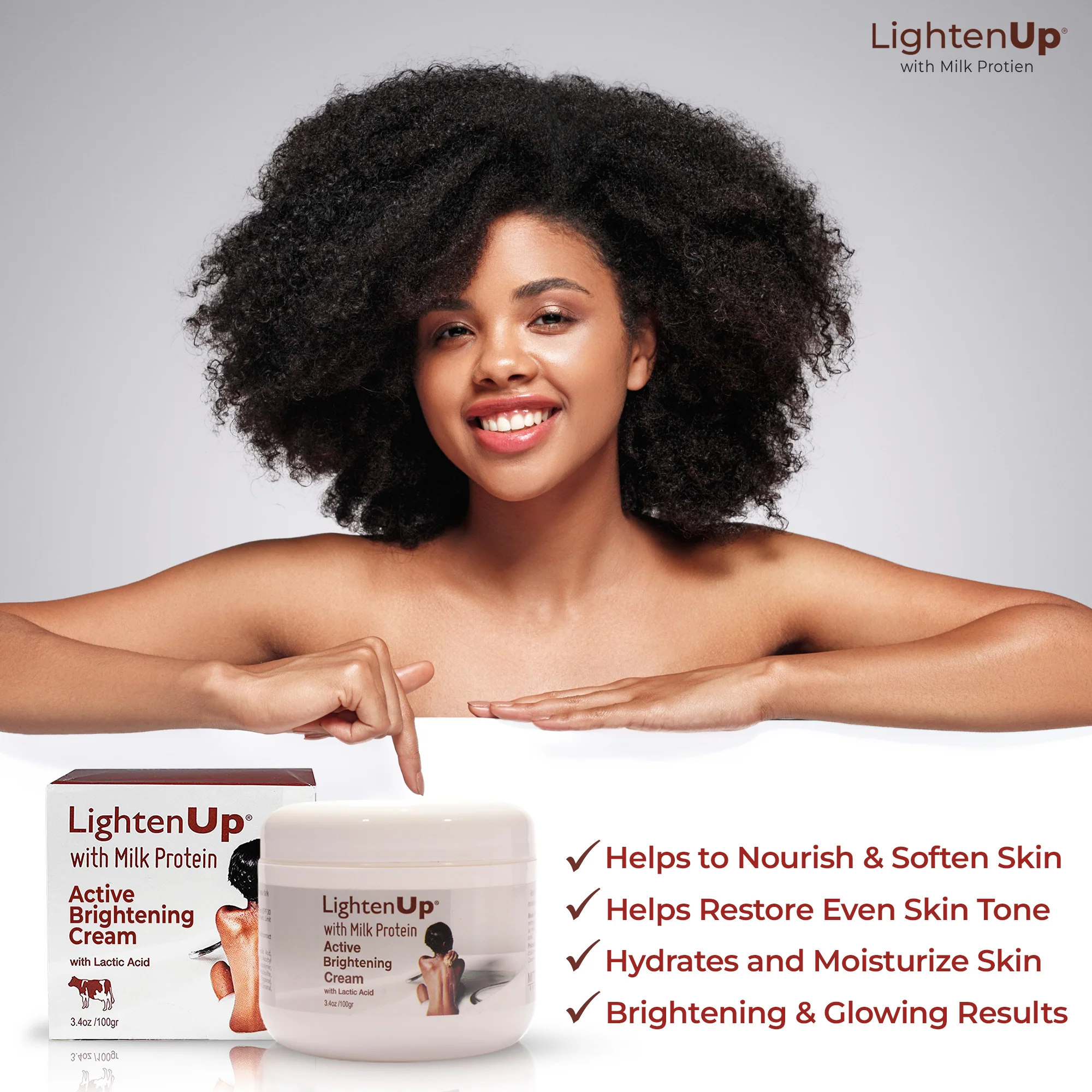 Omic Lightenup Lactic Acid Active Brightening Cream - 1004 / 3.5 Oz - Image 4