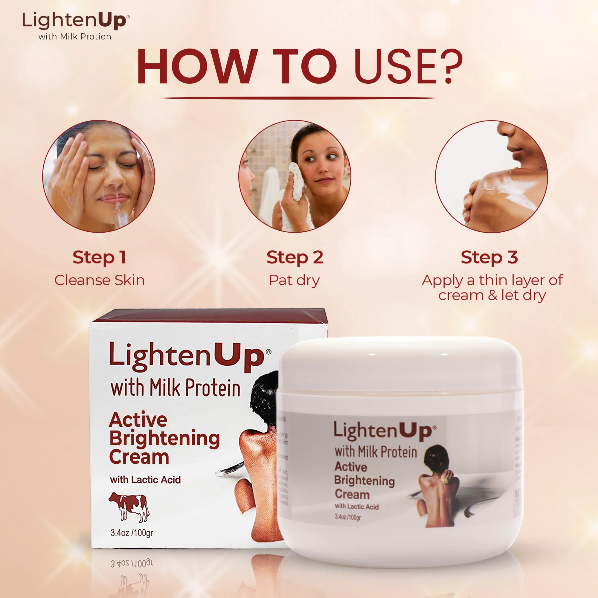 Omic Lightenup Lactic Acid Active Brightening Cream - 1004 / 3.5 Oz - Image 5