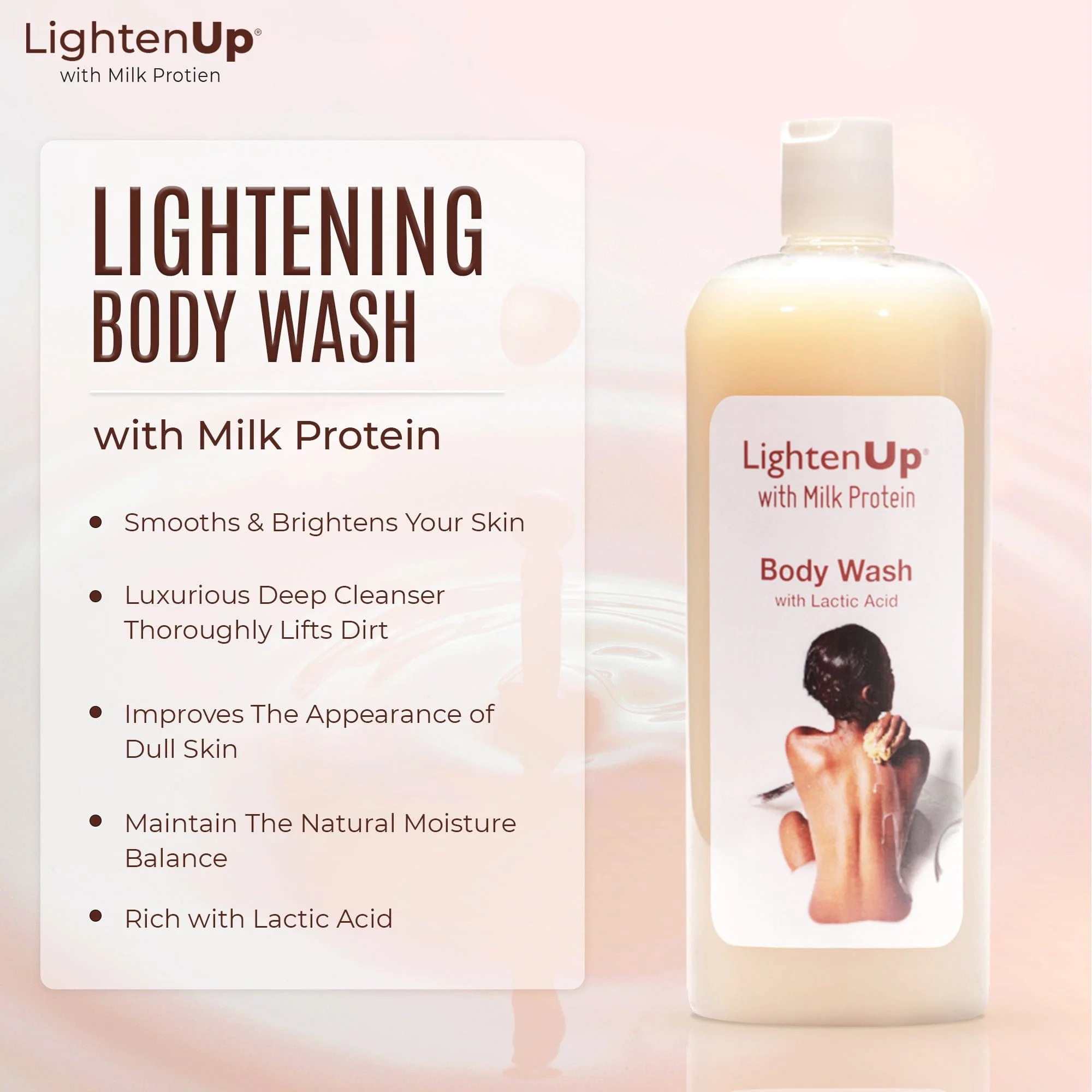 Omic Lightenup Lactic Acid Shea Butter Shower Gel - 1000ml - Image 3