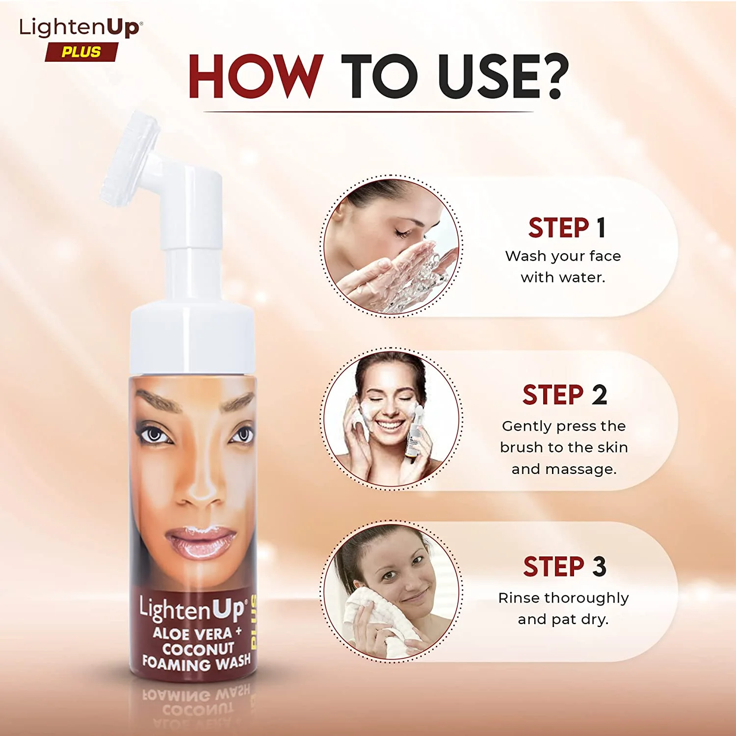 LightenUp Plus Aloe Vera Coconut Foaming Wash 150ml / 5 fl oz - Image 3