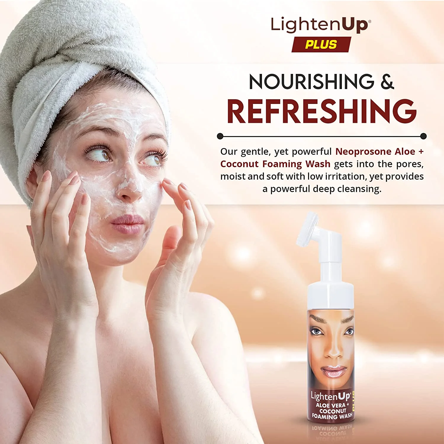 LightenUp Plus Aloe Vera Coconut Foaming Wash 150ml / 5 fl oz - Image 7