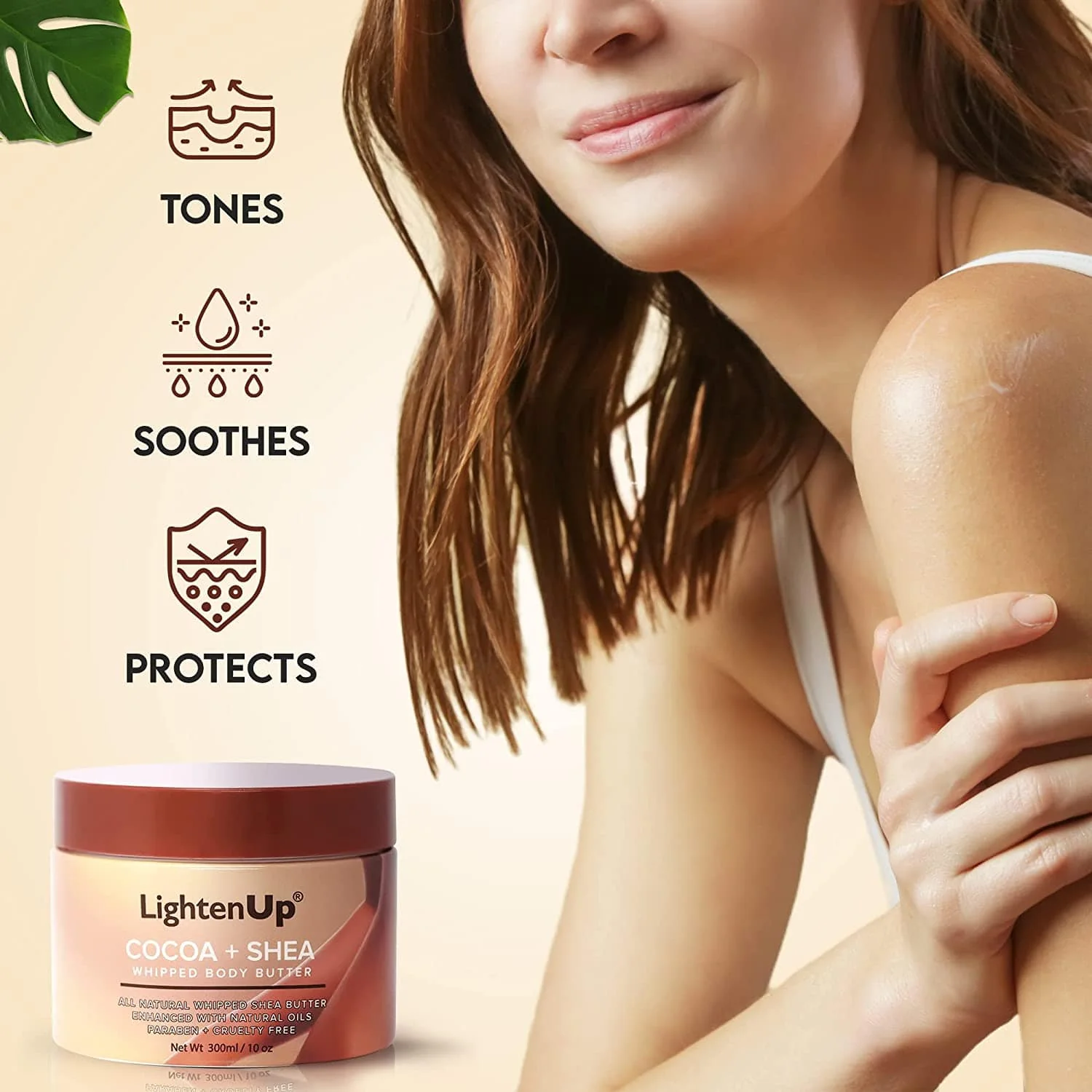 LightenUp Plus Cocoa Shea Body Butter Jar 300ml / 10 fl oz - Image 5
