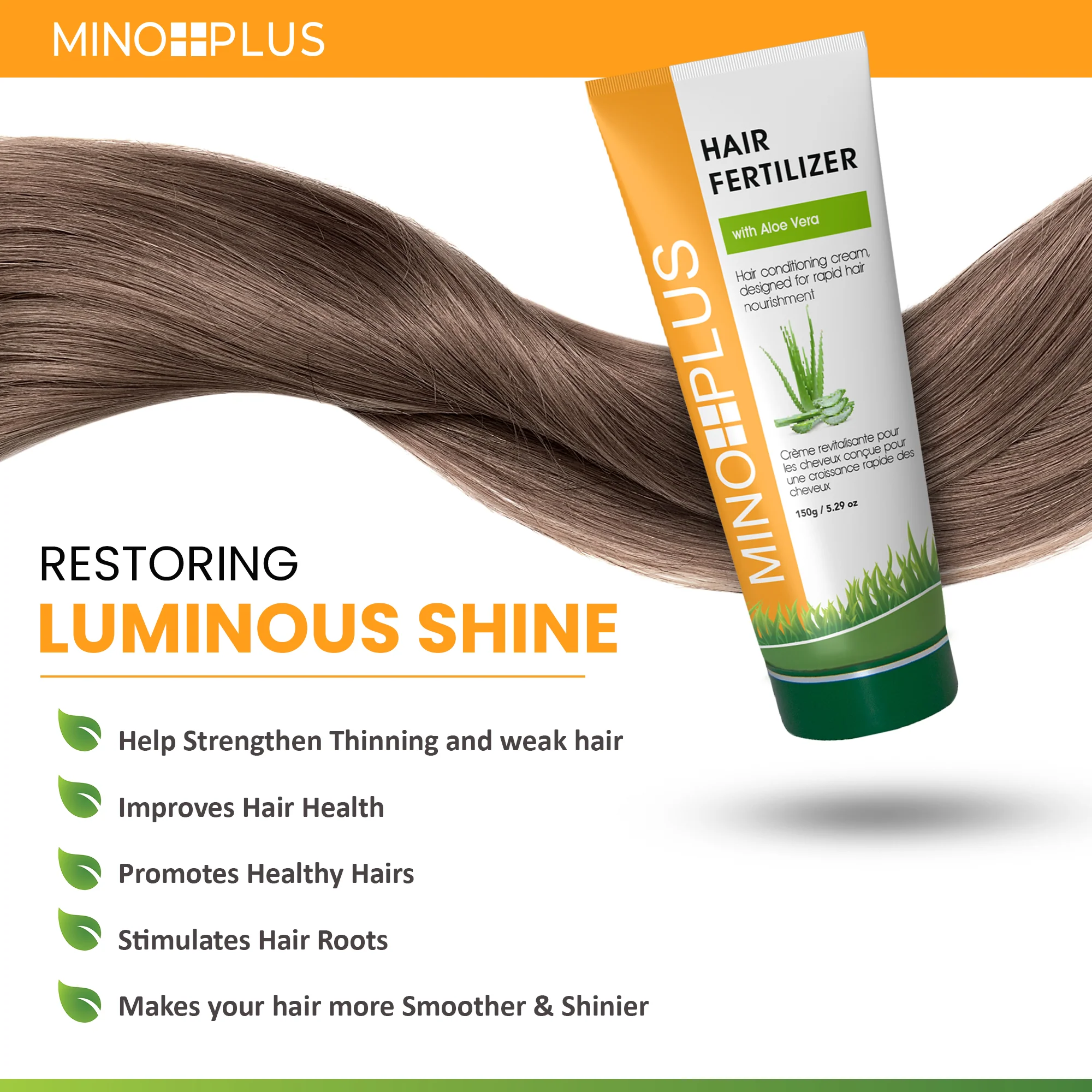 Minoplus Organic Hair Fertilizer with Camphor Oil - 150g / 5.29 oz - Image 4