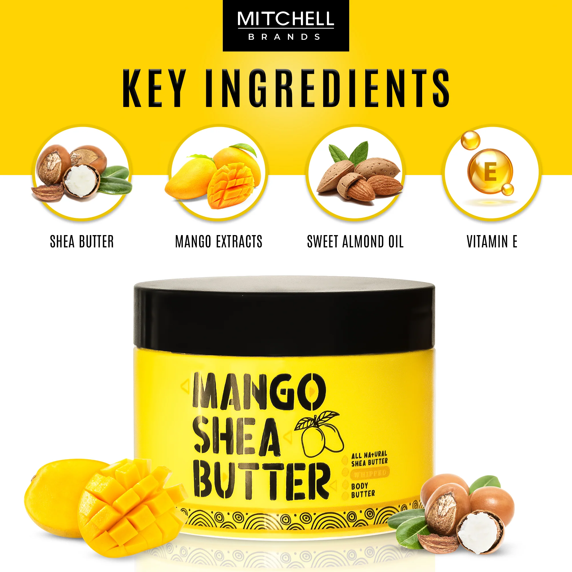 Mitchell Brands Mango Shea Butter Jar - 300 ml - Image 3