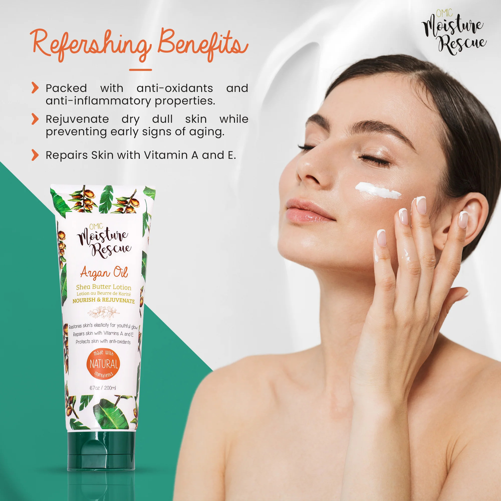 Moisture Rescue Shea Butter Lotion Tube with Argan Oil - Image 4