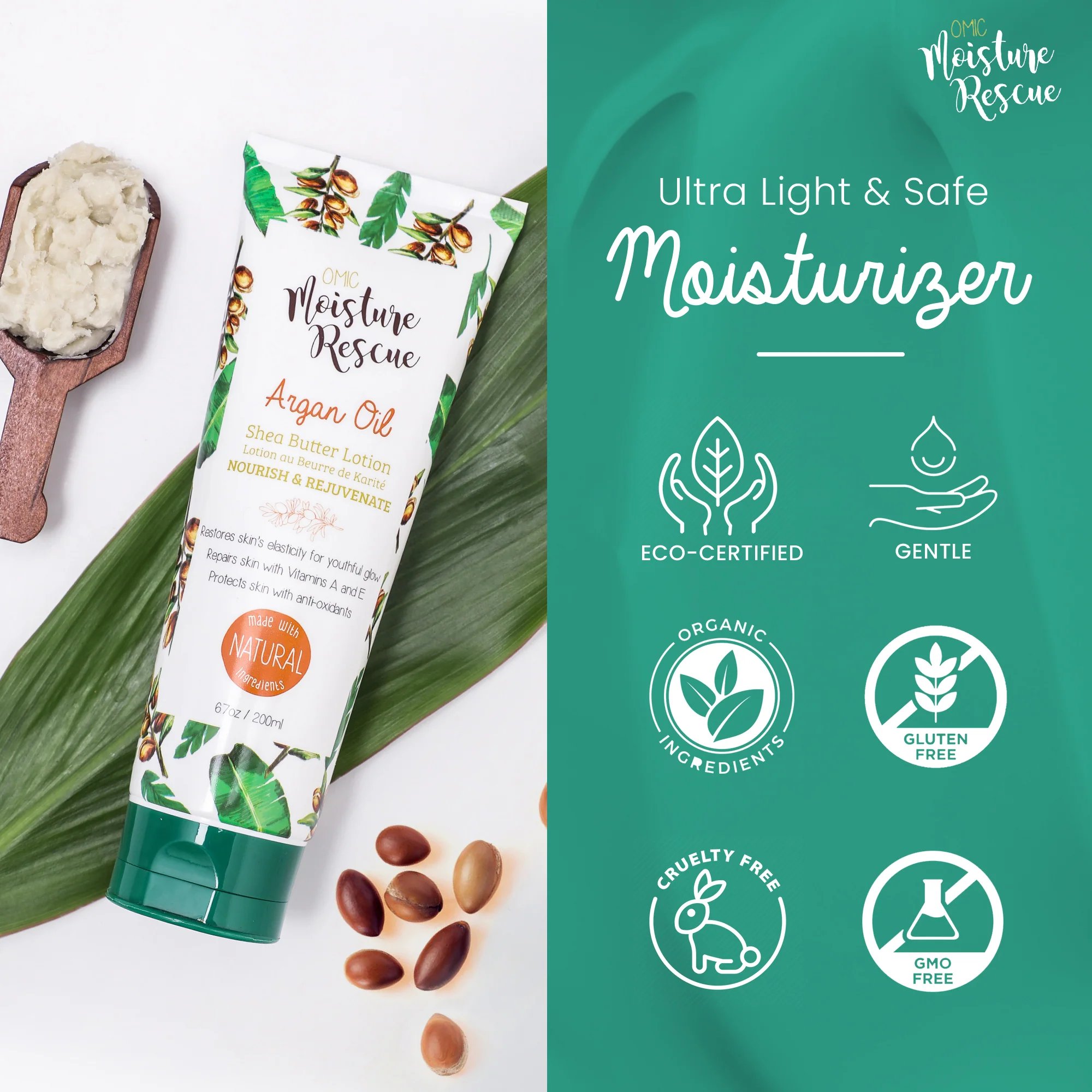 Moisture Rescue Shea Butter Lotion Tube with Argan Oil - Image 6