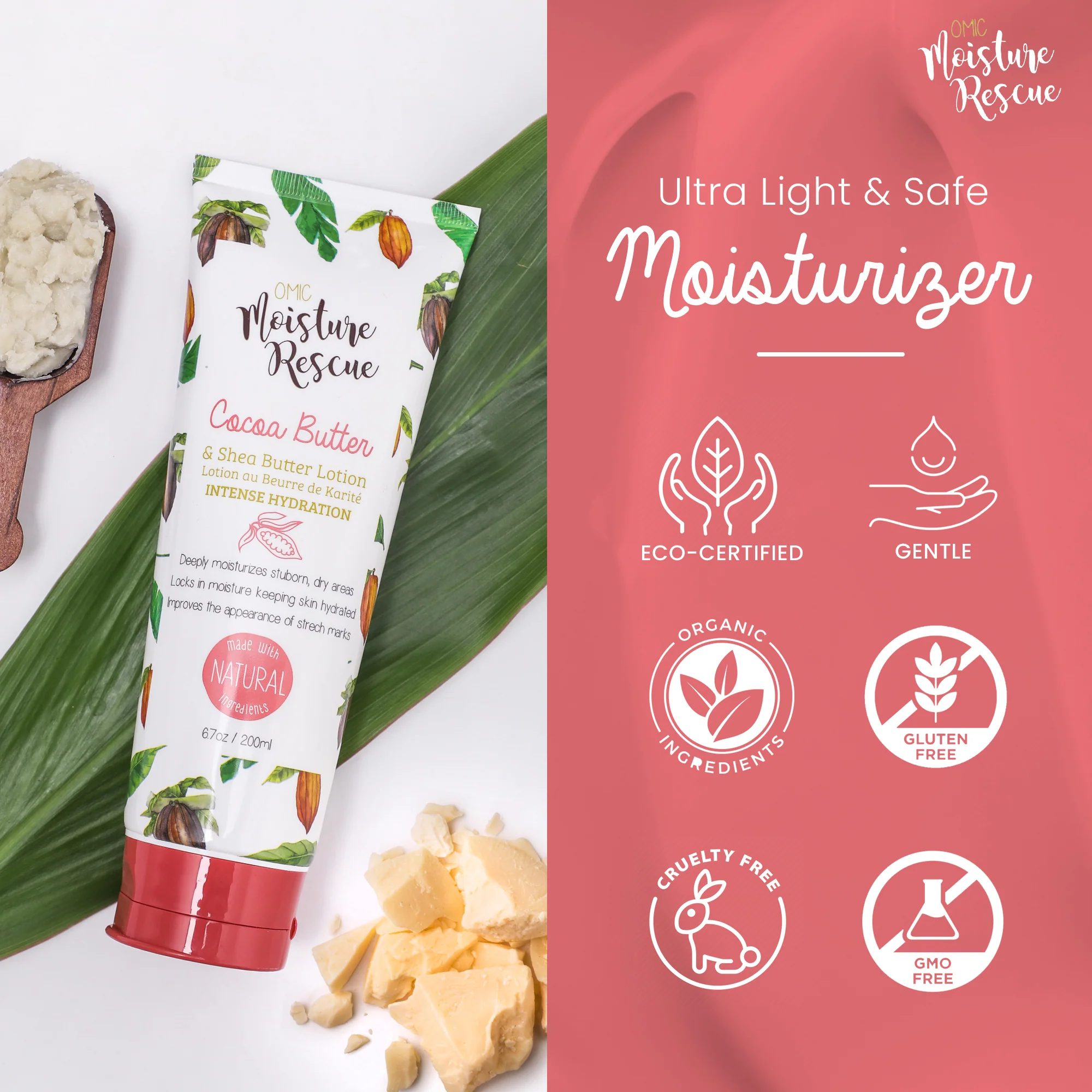 Moisture Rescue Shea Butter Lotion Tube with Cocoa Butter - 200 ml - Image 6