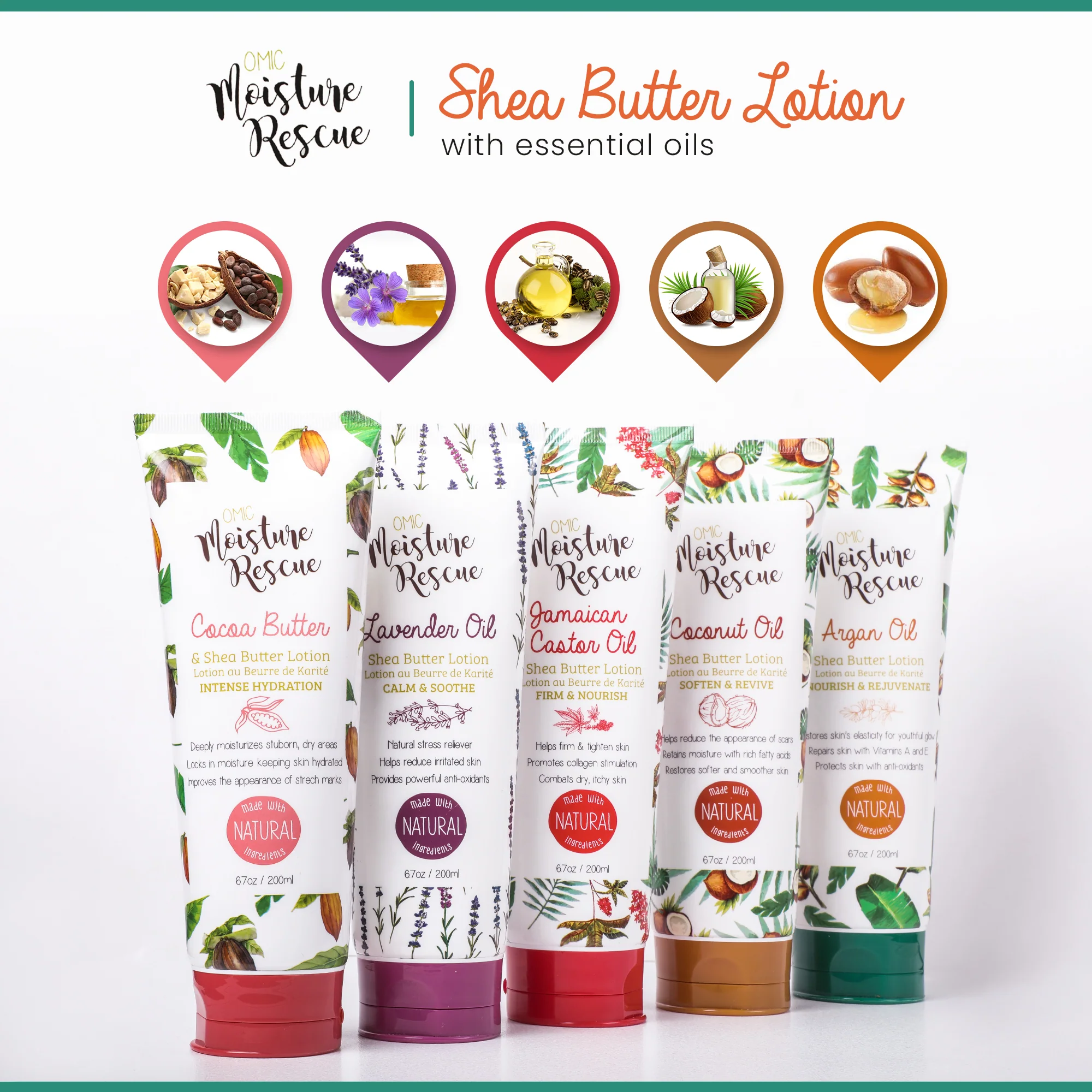 Moisture Rescue Shea Butter Lotion Tube with Cocoa Butter - 200 ml - Image 7