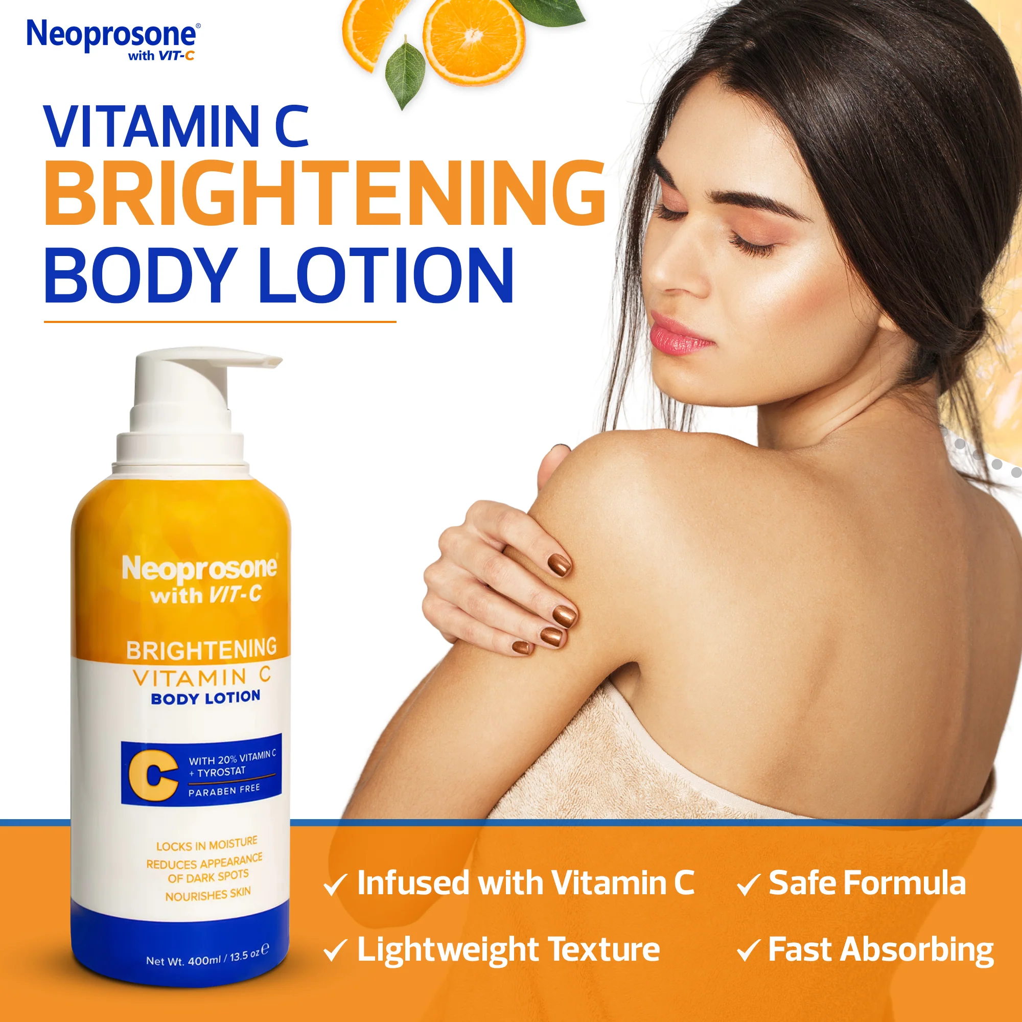 Neoprosone Brightening Body Lotion With Vitamin C 400ml / 13.5 fl oz - Image 3
