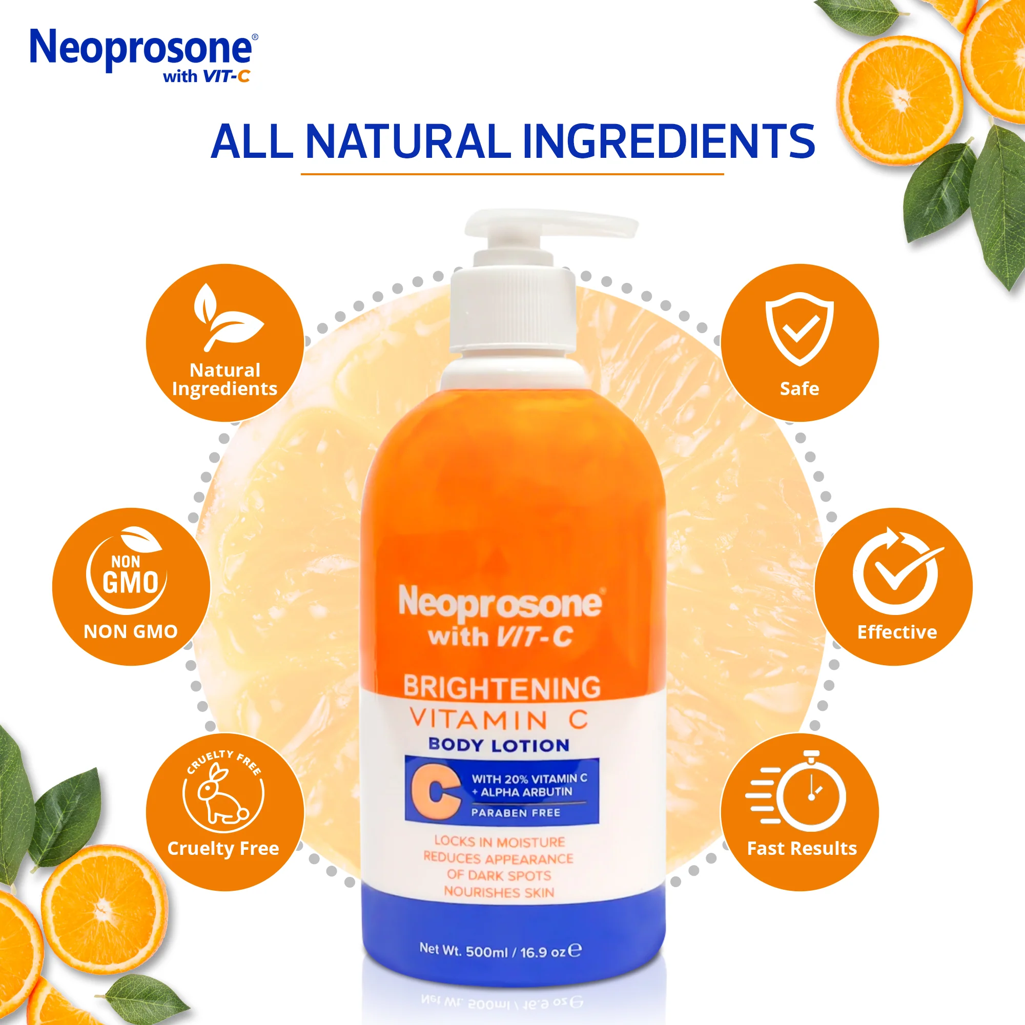 Neoprosone Brightening Moisturizer Body Lotion With Vitamin C 500ml / 16.9 fl oz - Image 7