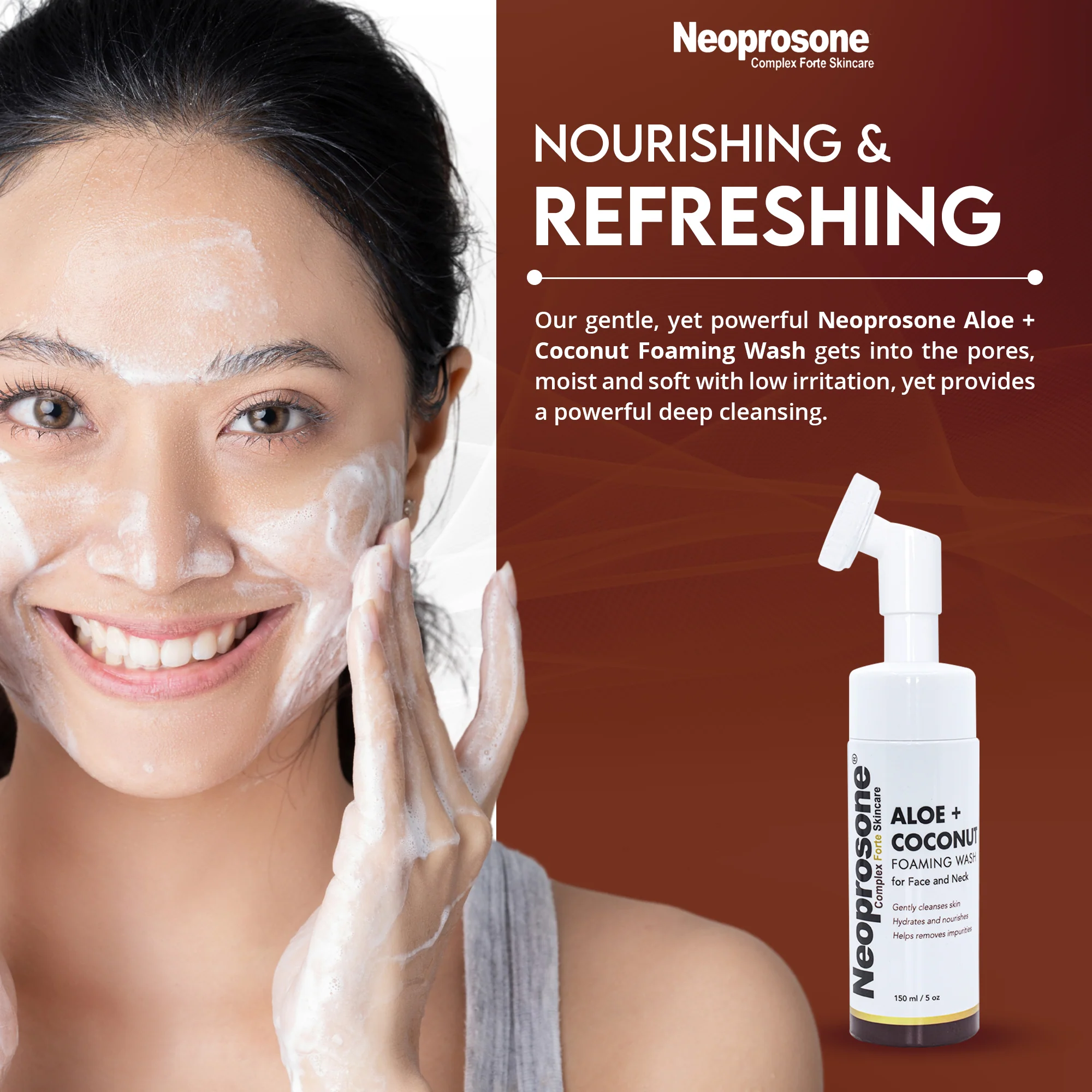 Neoprosone Foaming Wash With Aloe And Coconut 150ml / 5 fl oz - Image 3