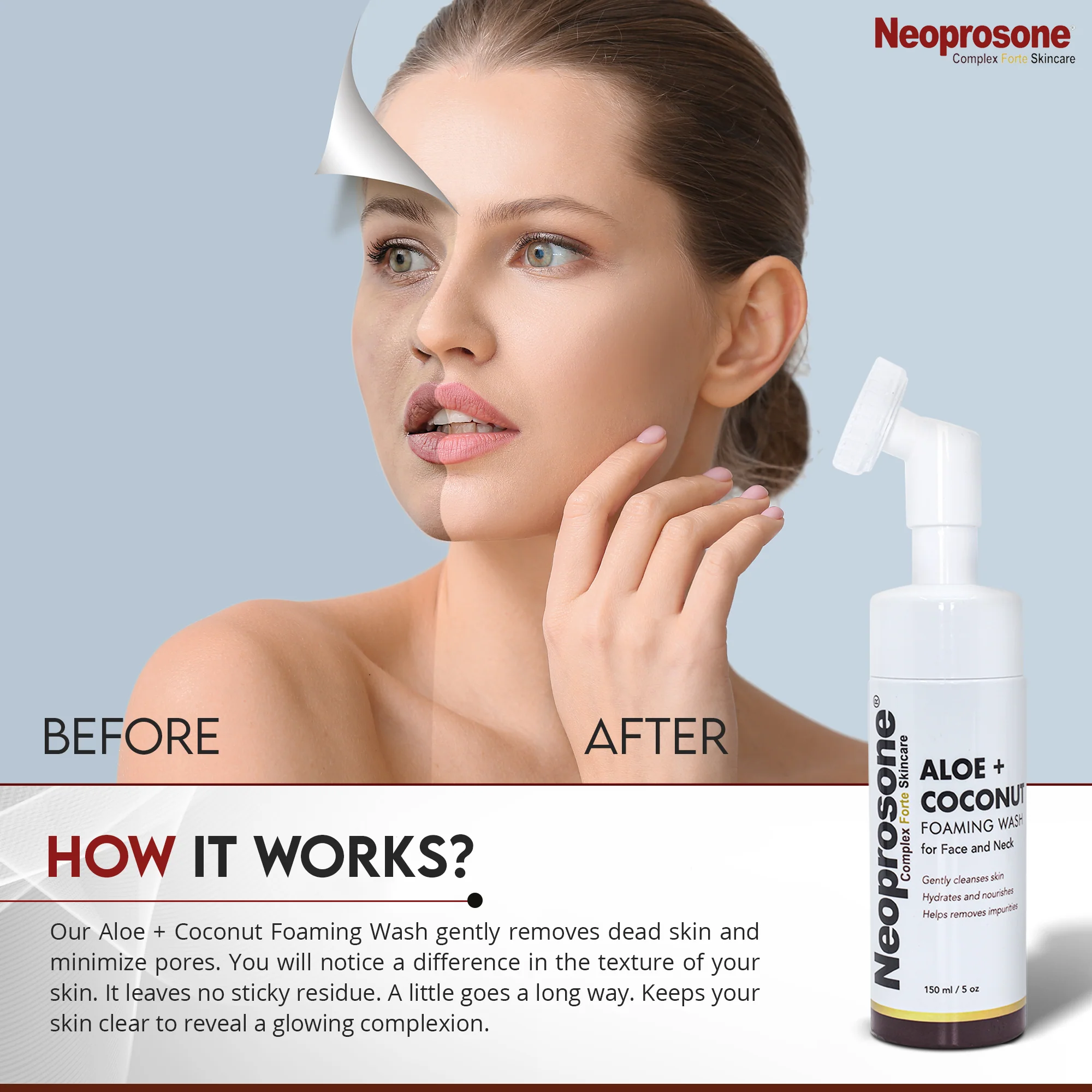 Neoprosone Foaming Wash With Aloe And Coconut 150ml / 5 fl oz - Image 5