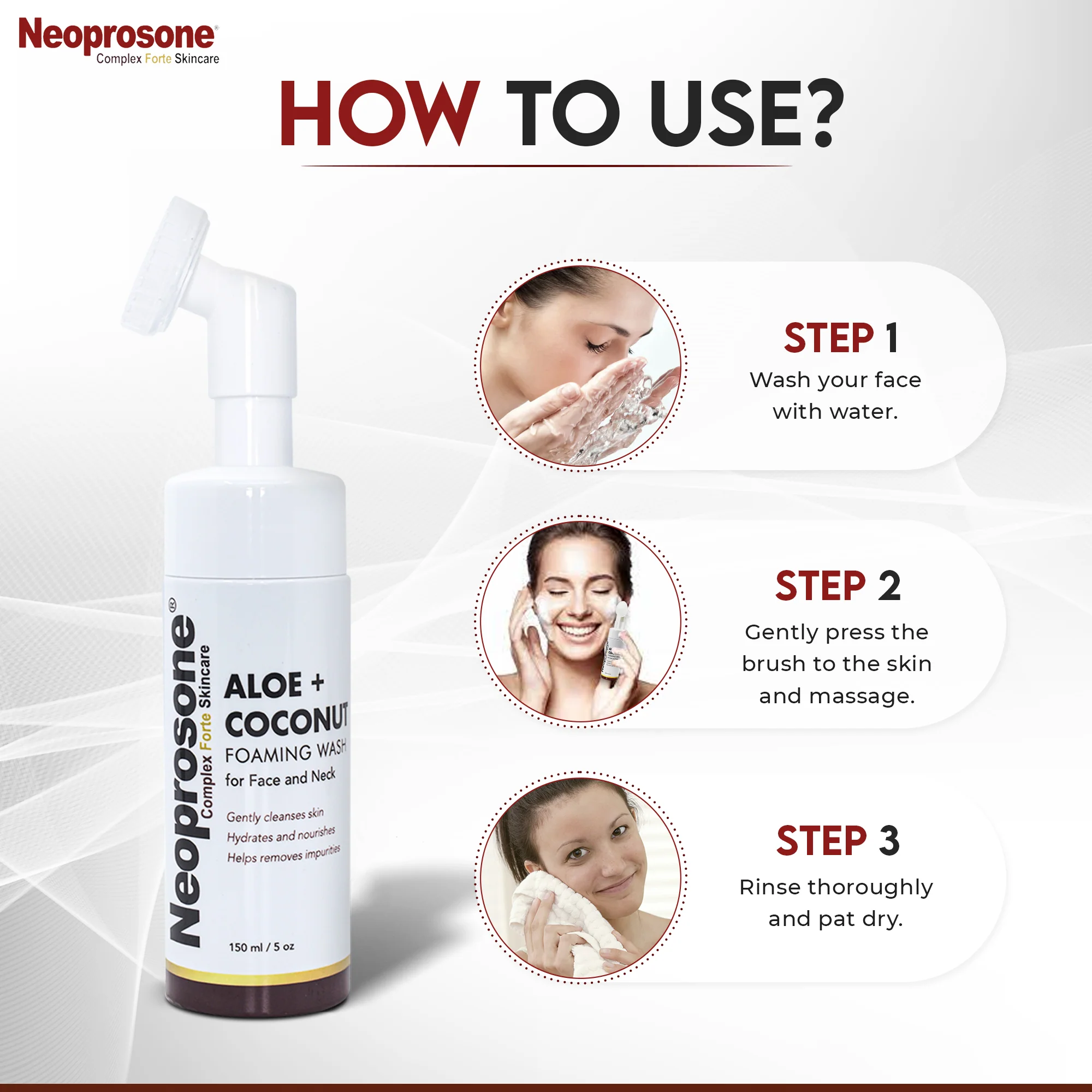 Neoprosone Foaming Wash With Aloe And Coconut 150ml / 5 fl oz - Image 6
