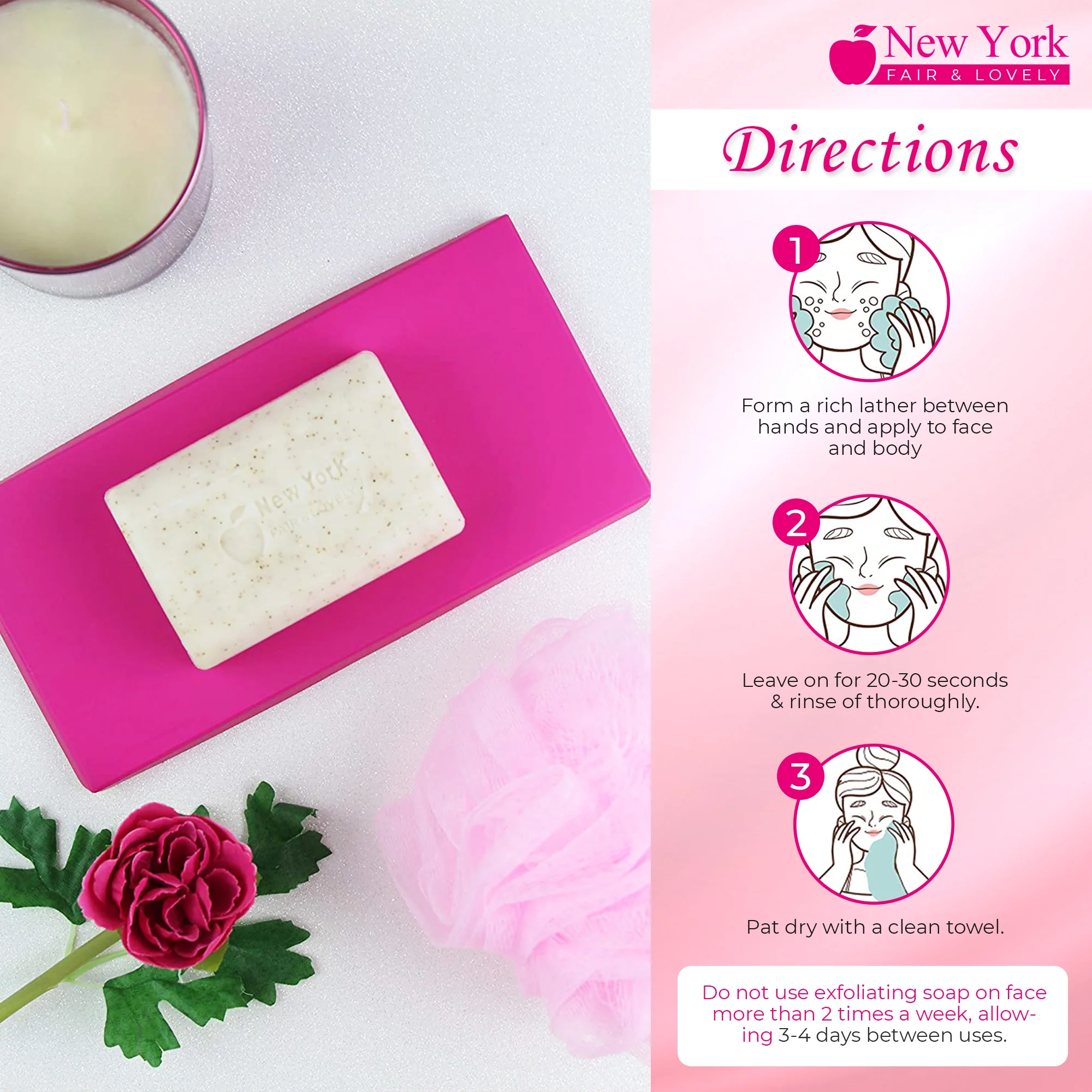 New York Fair & Lovely Cleansing Bar Soap - 200g - Image 5