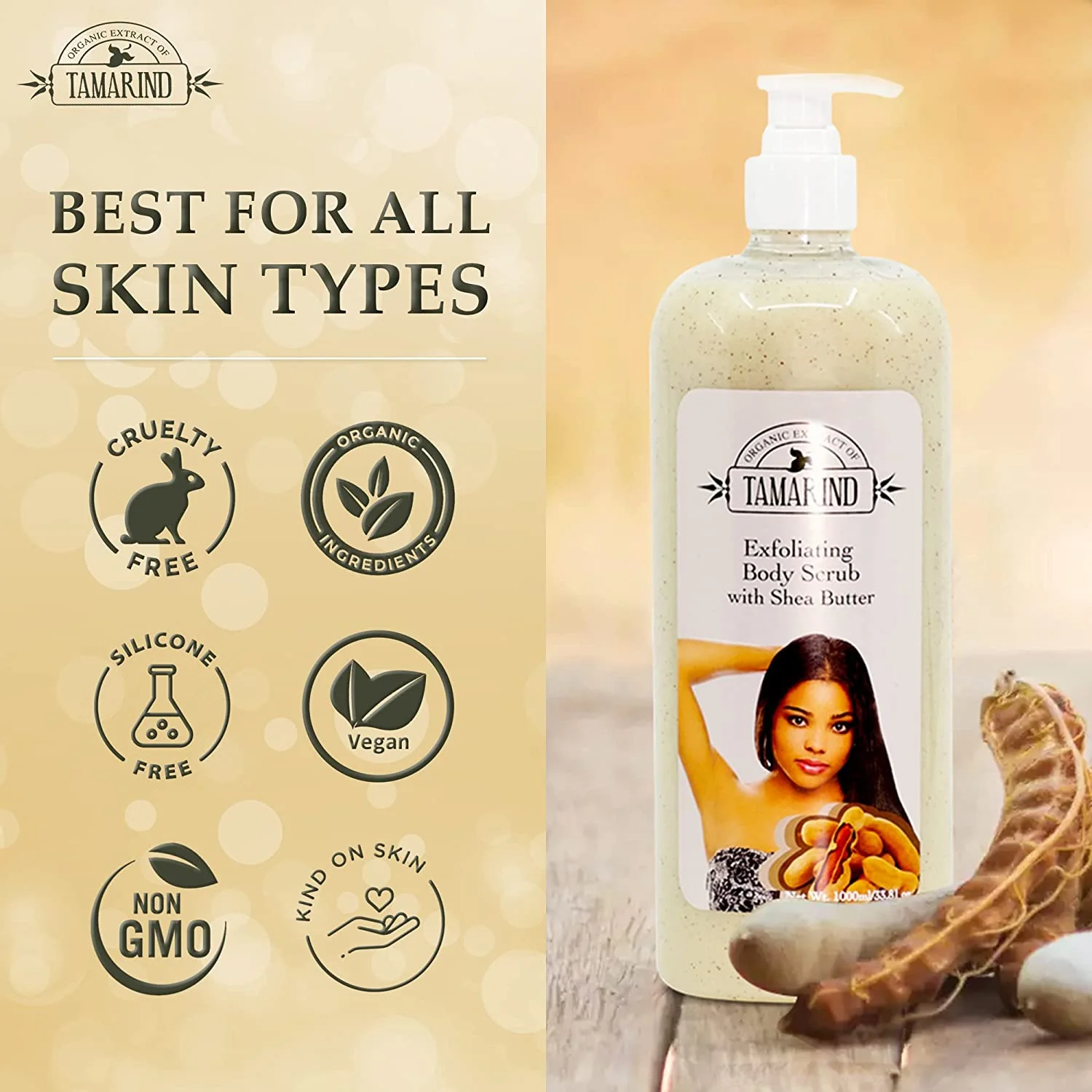 Organic Essence of Tamarind Exf Shower Gel 1000ml - Image 6