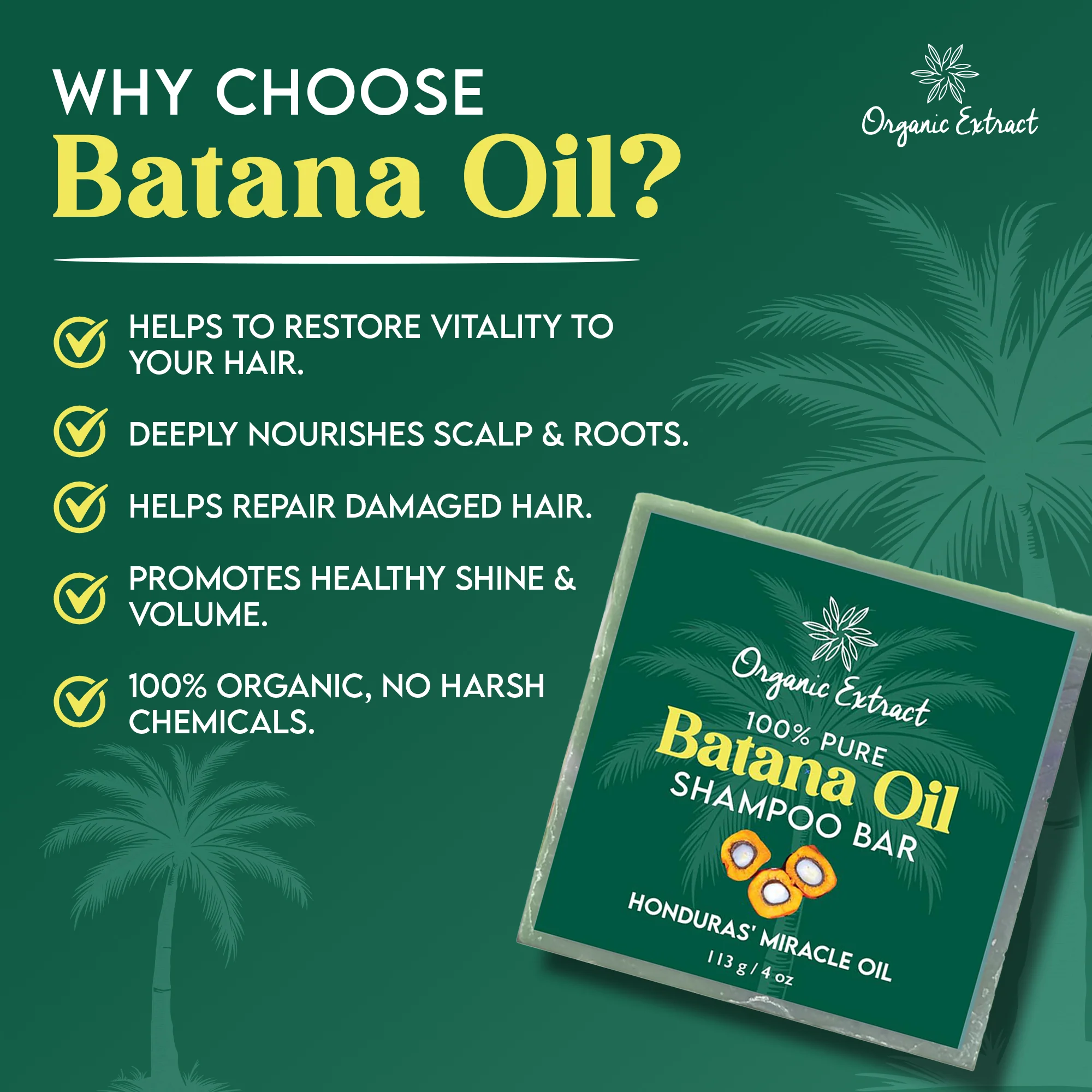 Organic Extract Batana Oil Shampoo bar 4 oz/ 118ml - Image 4