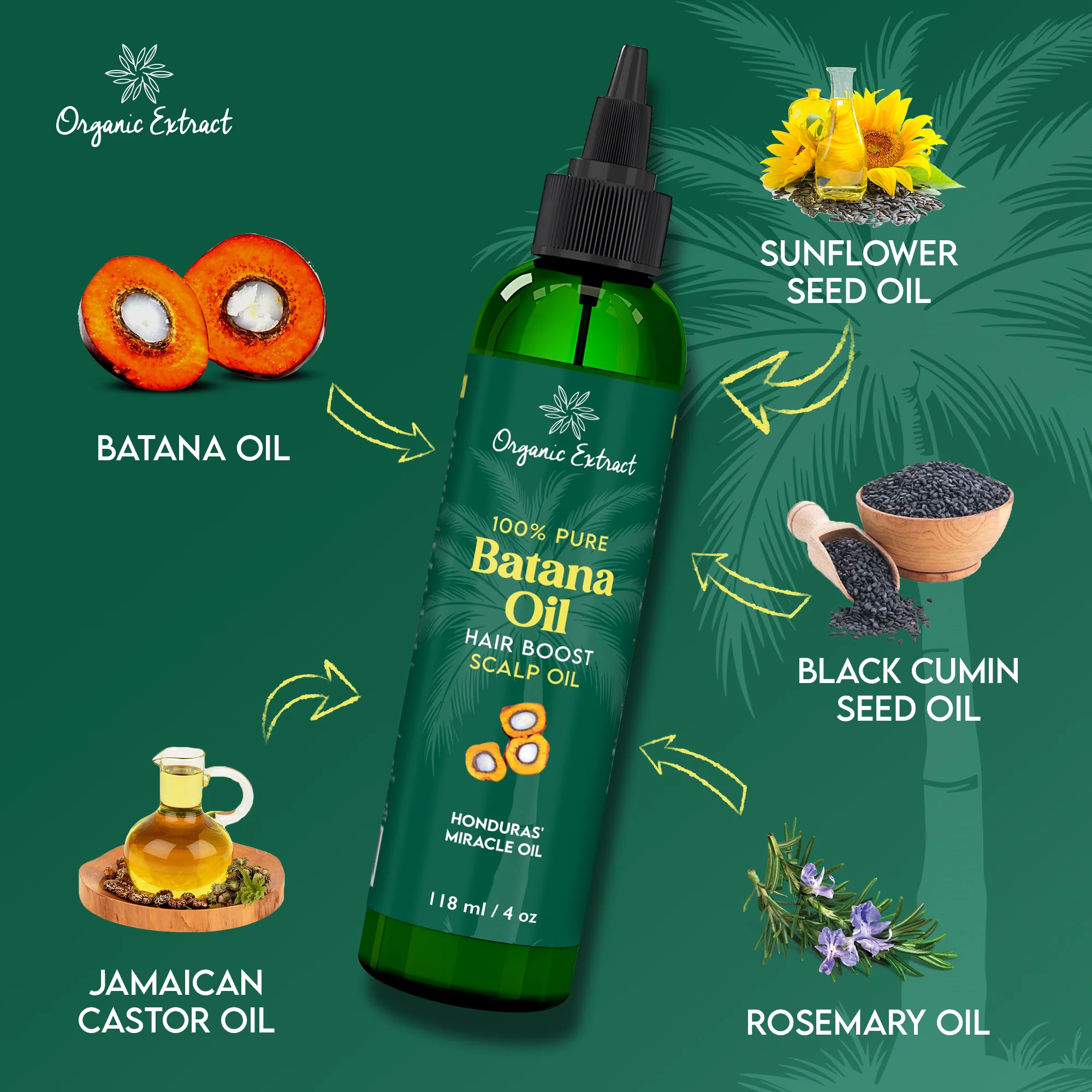 Organic Extract Batana Oil Stimulating Hair Growth Oil 4 oz/118ml - Image 4