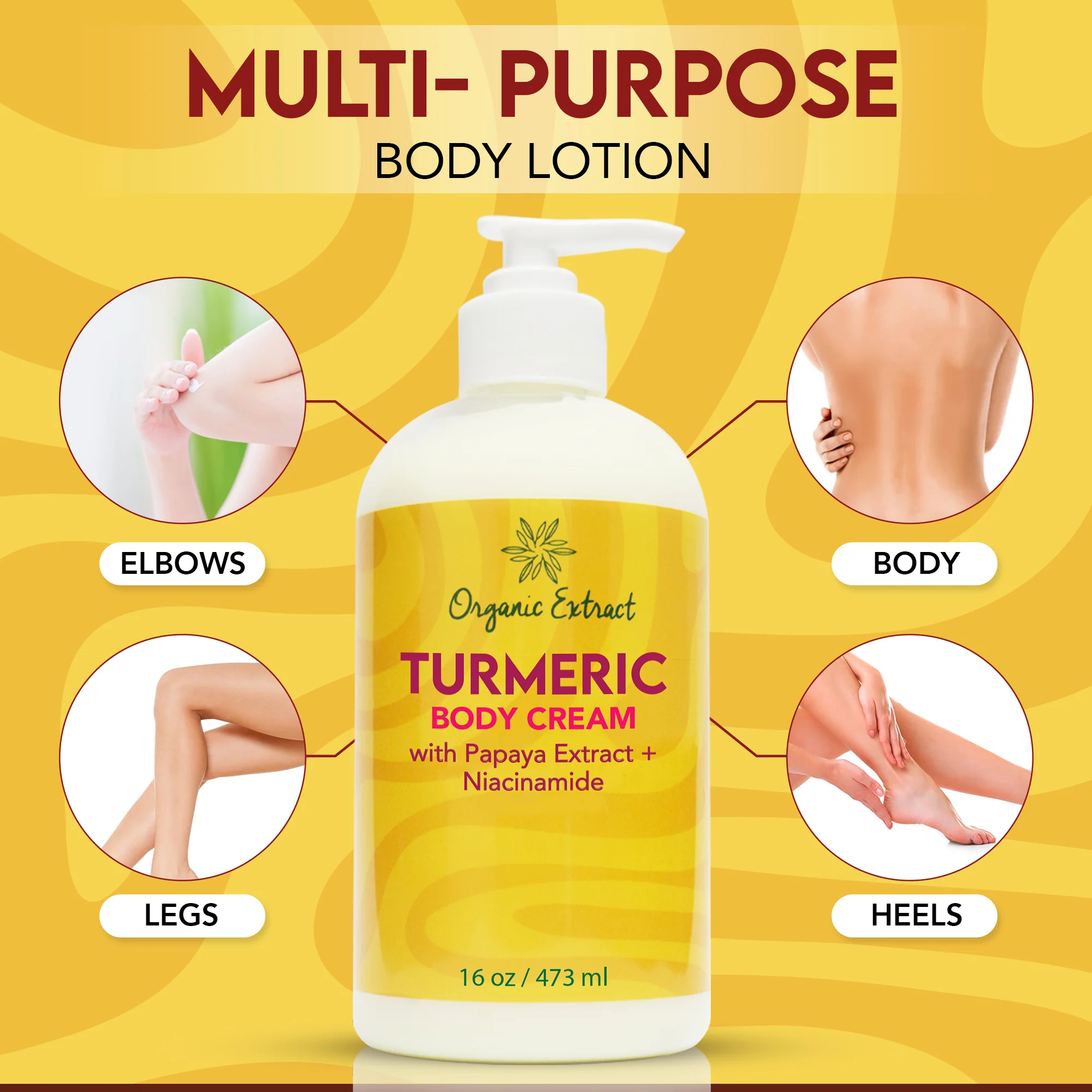 Organic Extract Turmeric Body Cream 12 oz/354 ml - Image 5
