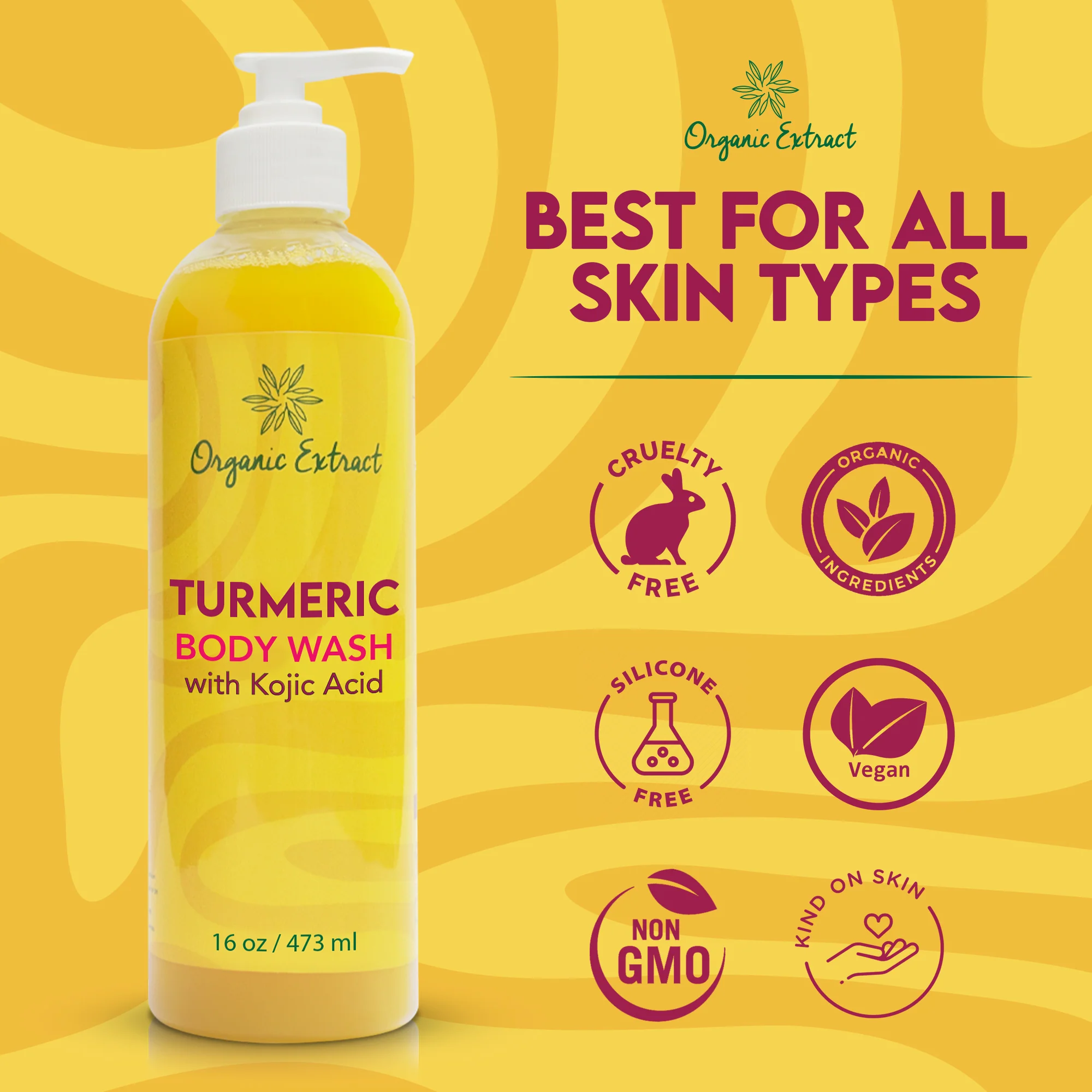 Organic Extract Turmeric Body Wash 16 oz/473 ml - Image 6
