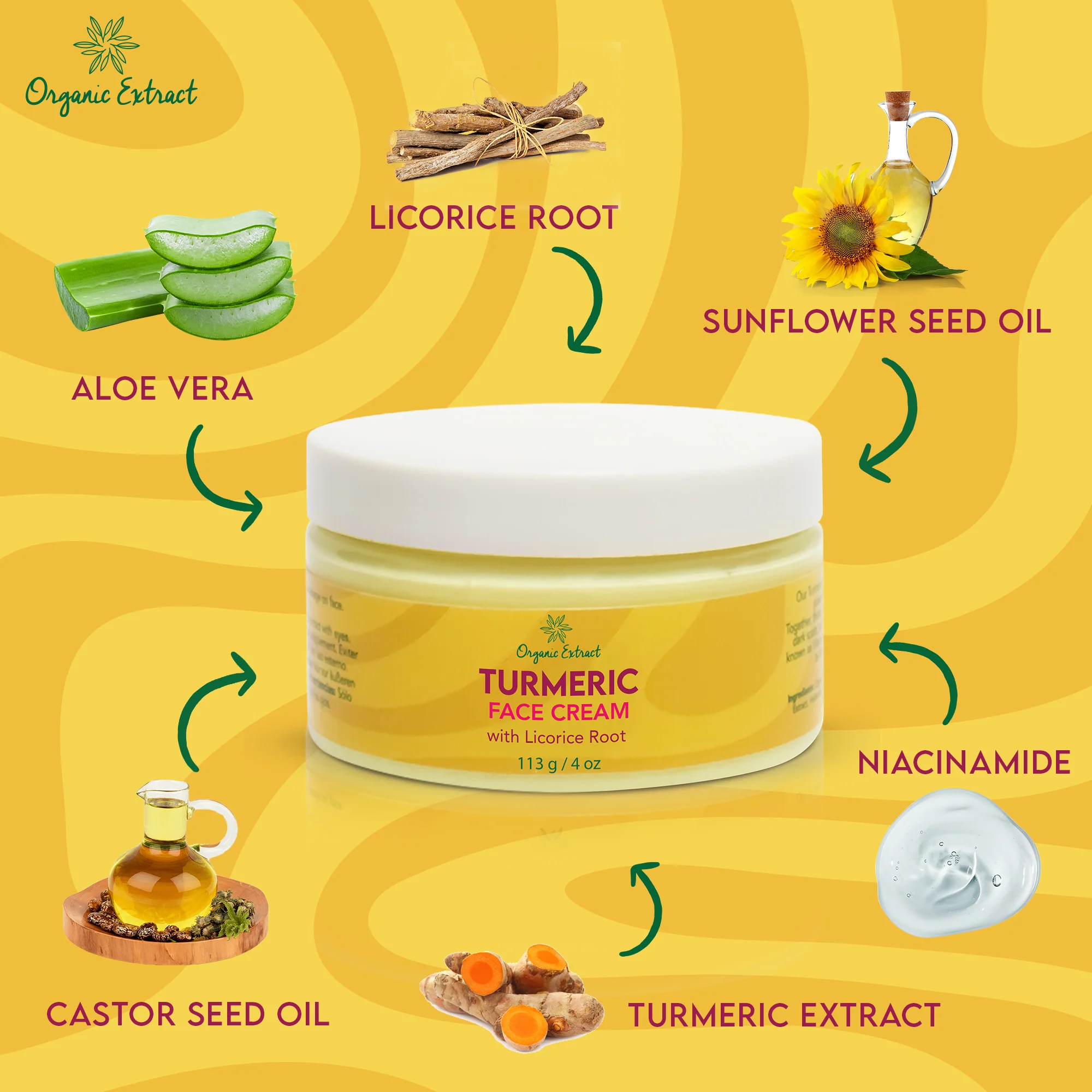Organic Extract Turmeric Facial Cream 4 oz/118 ml - Image 4