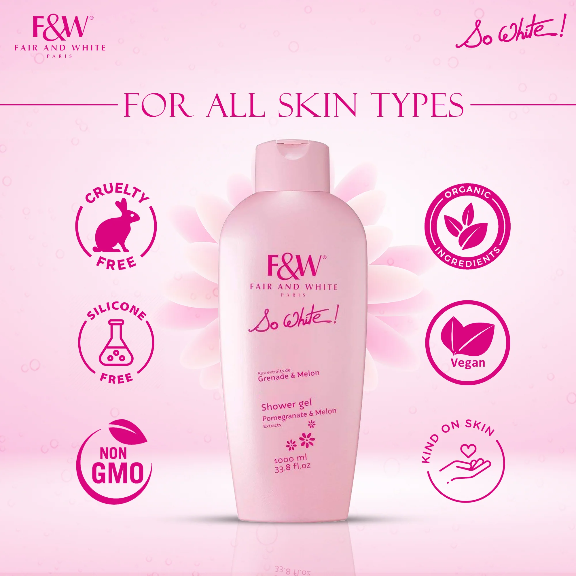 So White Brightening Shower Gel 1000ml - Image 6
