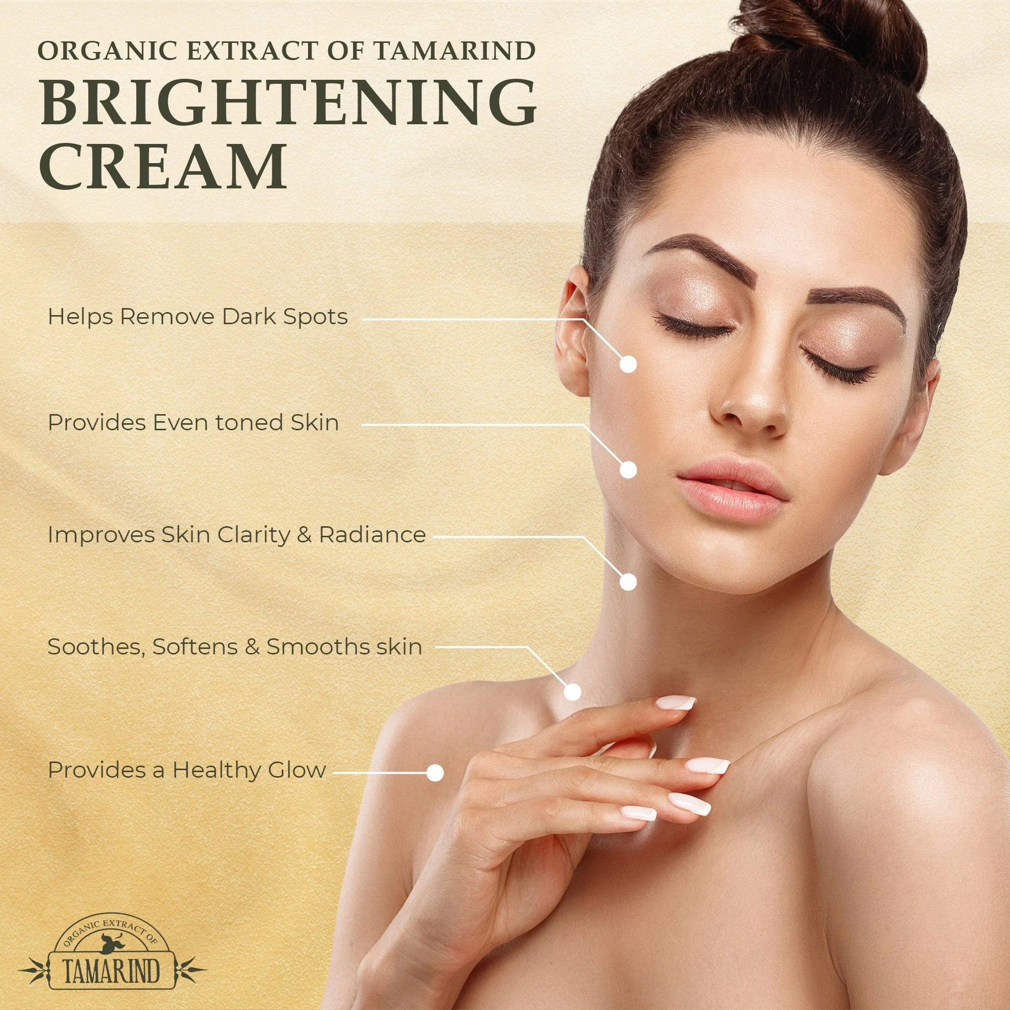 Organic Extract of Tamarind Brightening Cream Tube - 50g / 1.76 Oz - Image 3