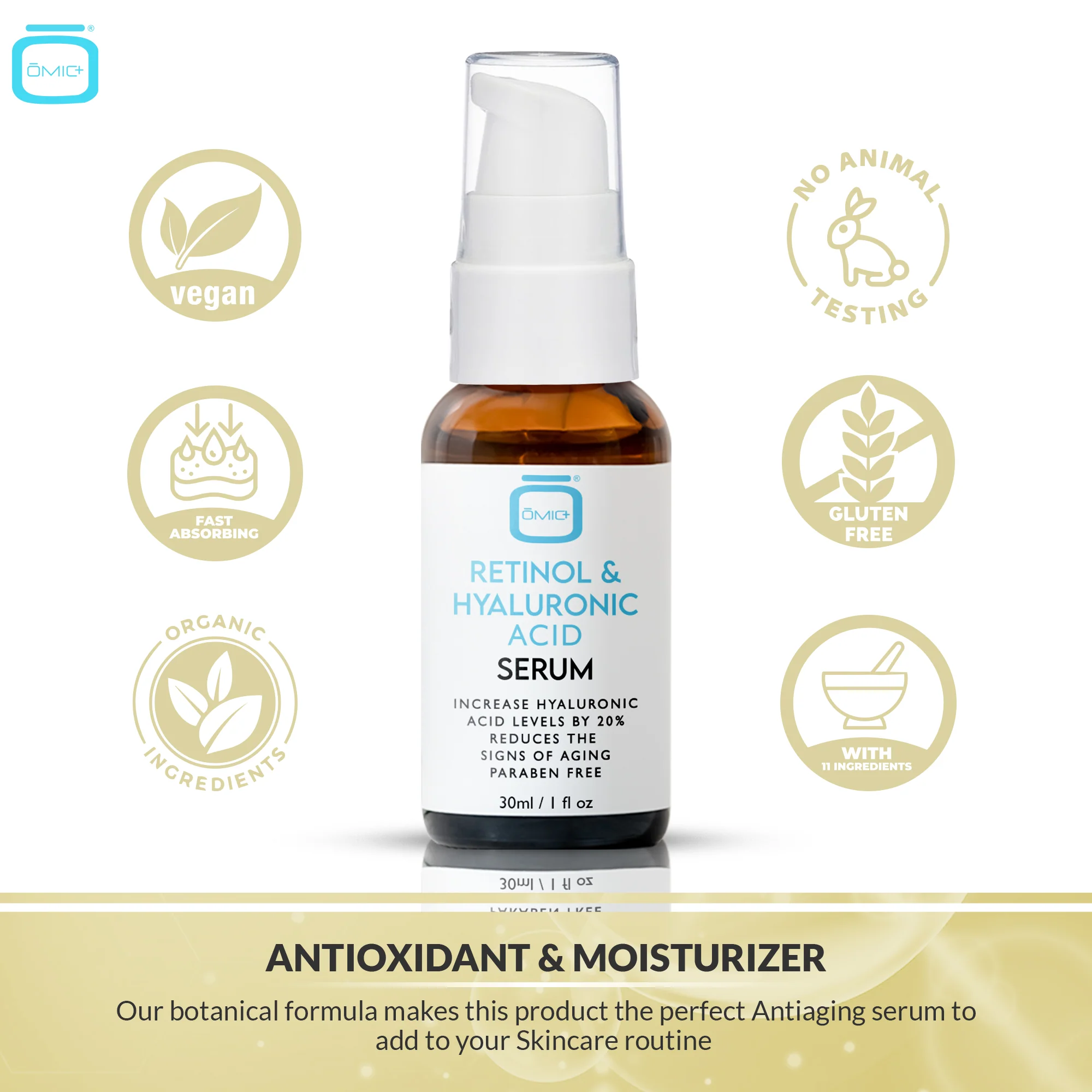 OMIC+ Retinol & Hyaluronic Serum - 30ml / 1 Fl Oz - Image 7